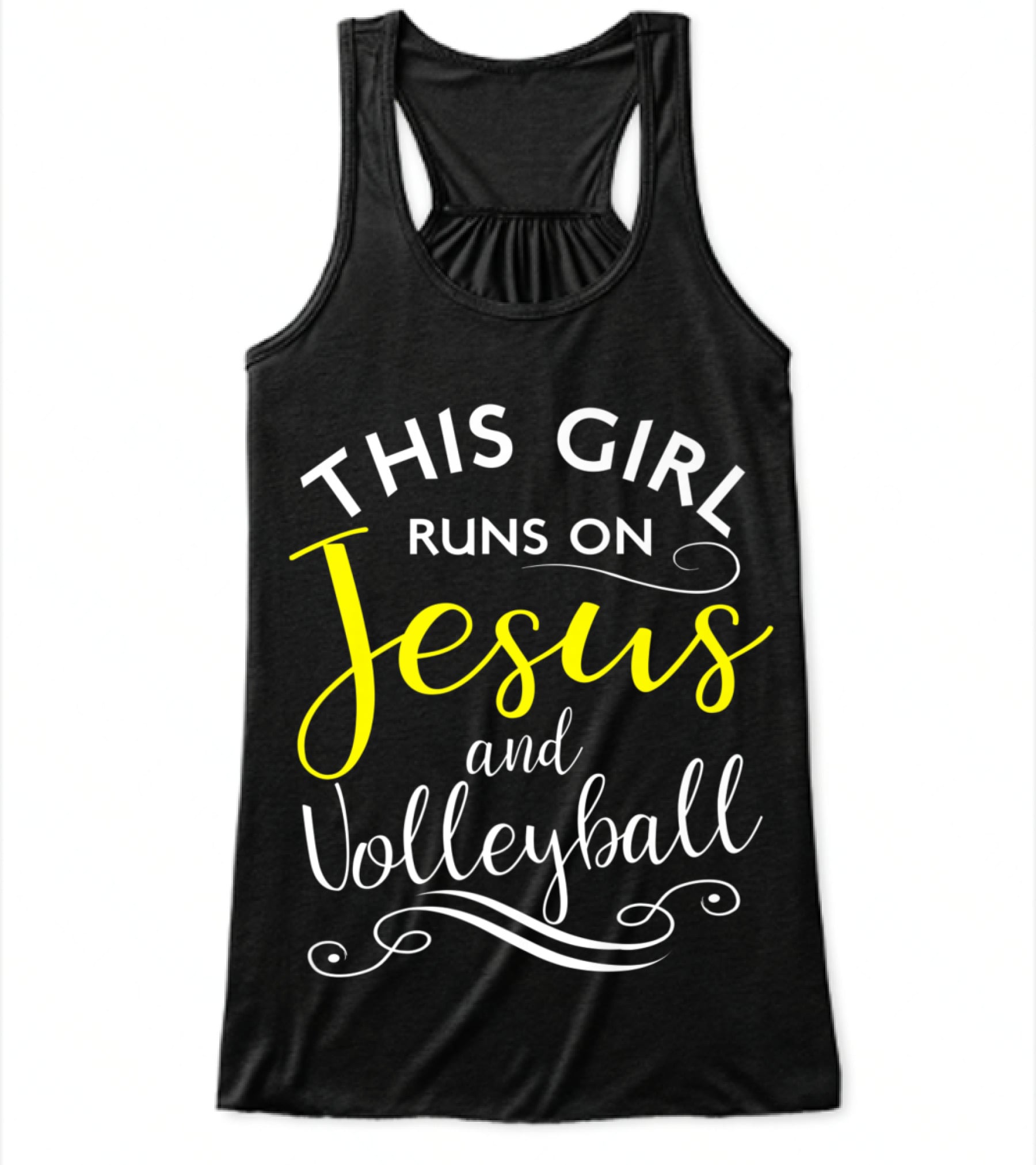 This Girl Runs On Jesus And Volley_1 Flowy Tank Top This Girl Runs On Jesus And Volley_1 Flowy Tank Top