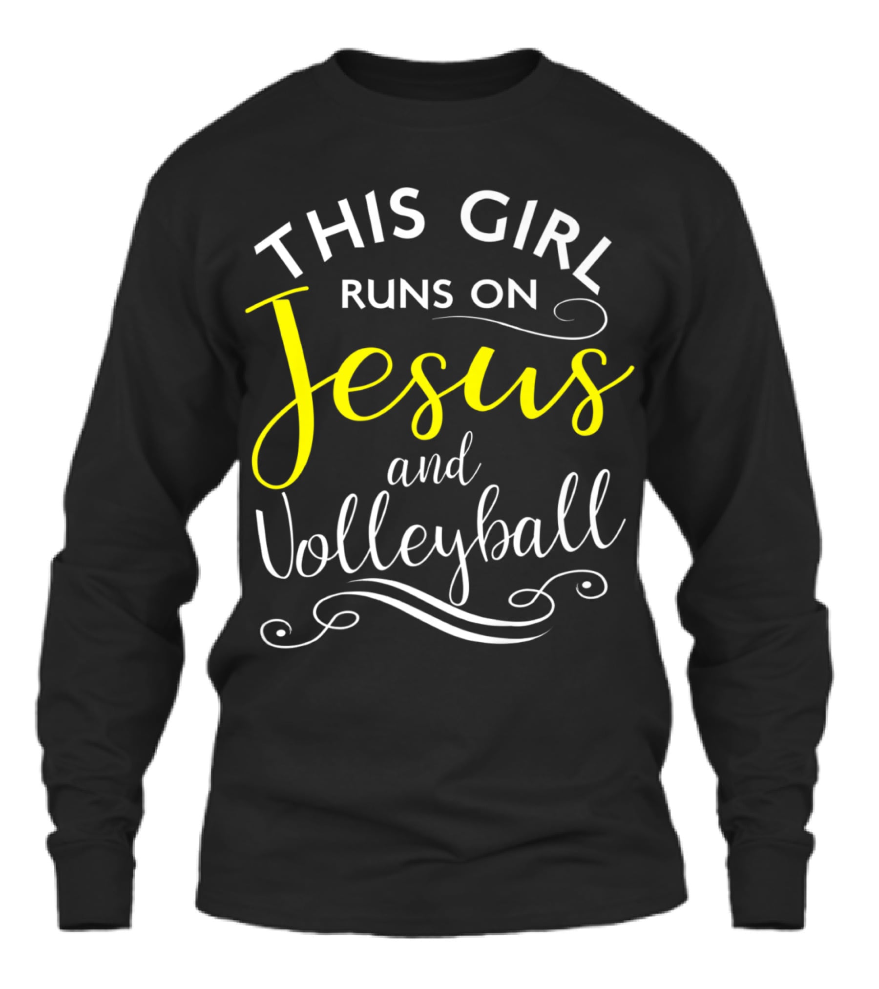 This Girl Runs On Jesus And Volley_1 Unisex Long Sleeve This Girl Runs On Jesus And Volley_1 Unisex Long Sleeve