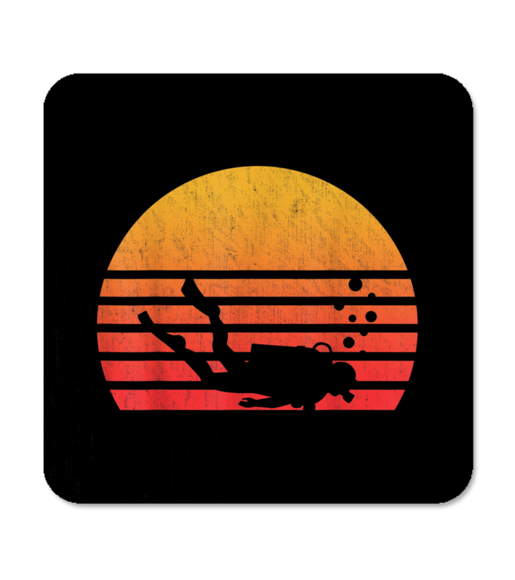 Vintage Retro Sunset Scuba Diving Coaster