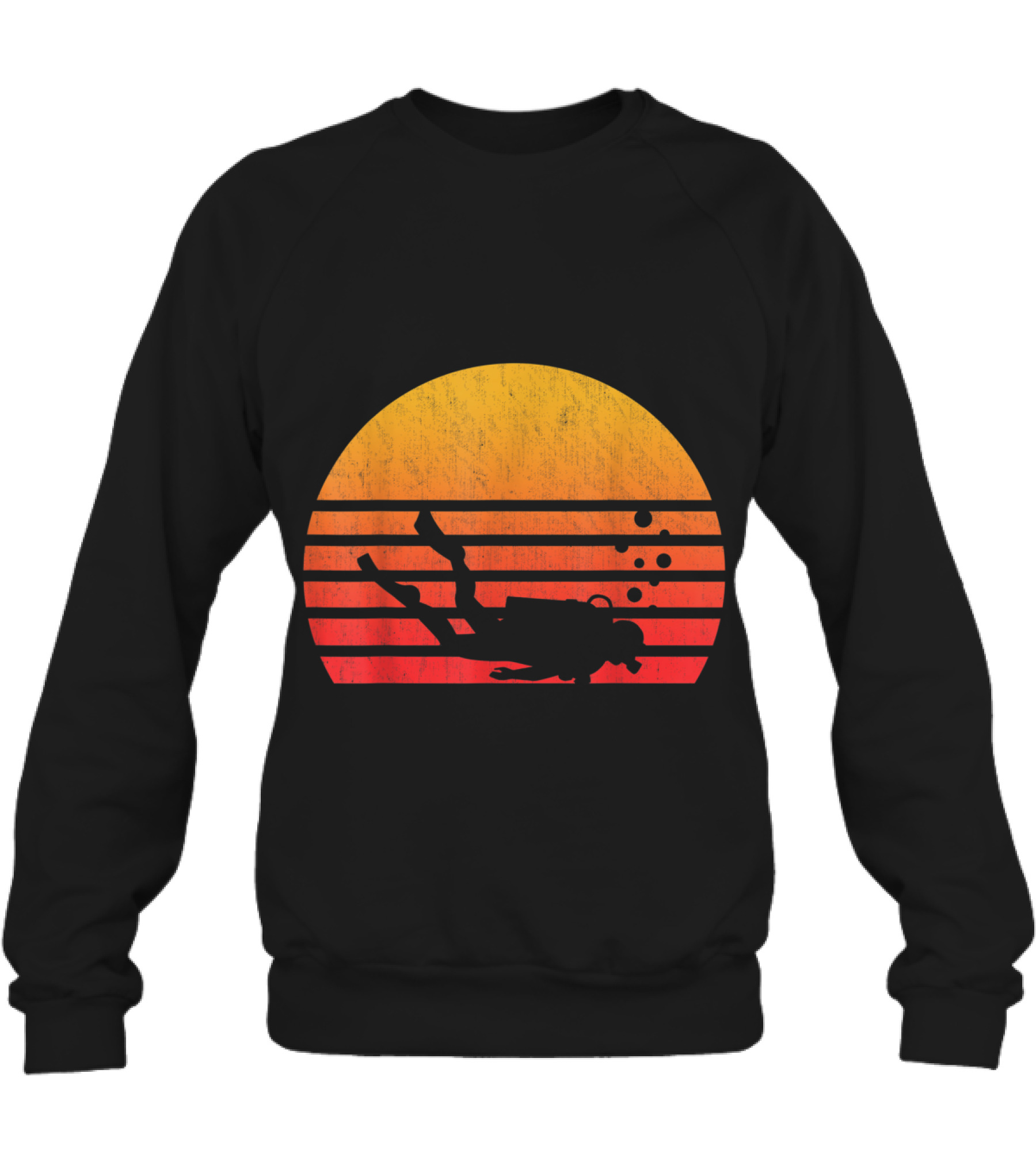 Vintage Retro Sunset Scuba Diving Crewneck Sweatshirt