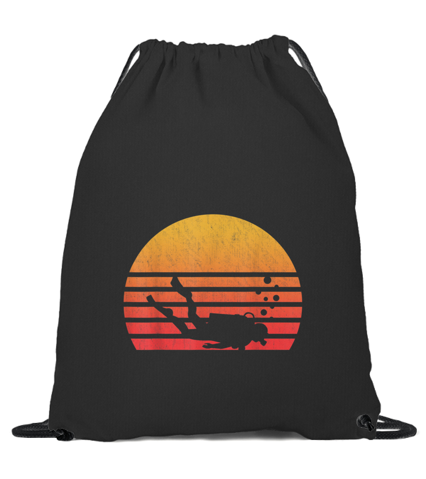 Vintage Retro Sunset Scub...Drawstring Bag 