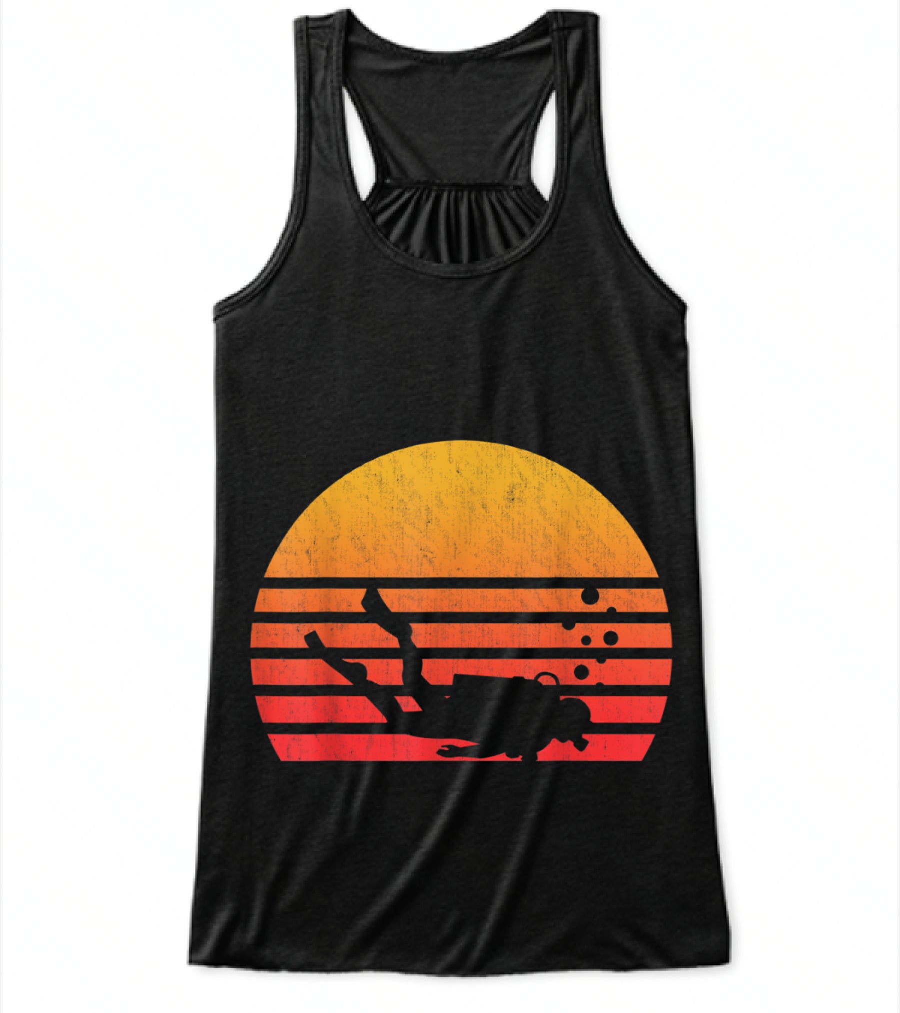 Vintage Retro Sunset Scuba Diving Flowy Tank Top Vintage Retro Sunset Scuba Diving Flowy Tank Top