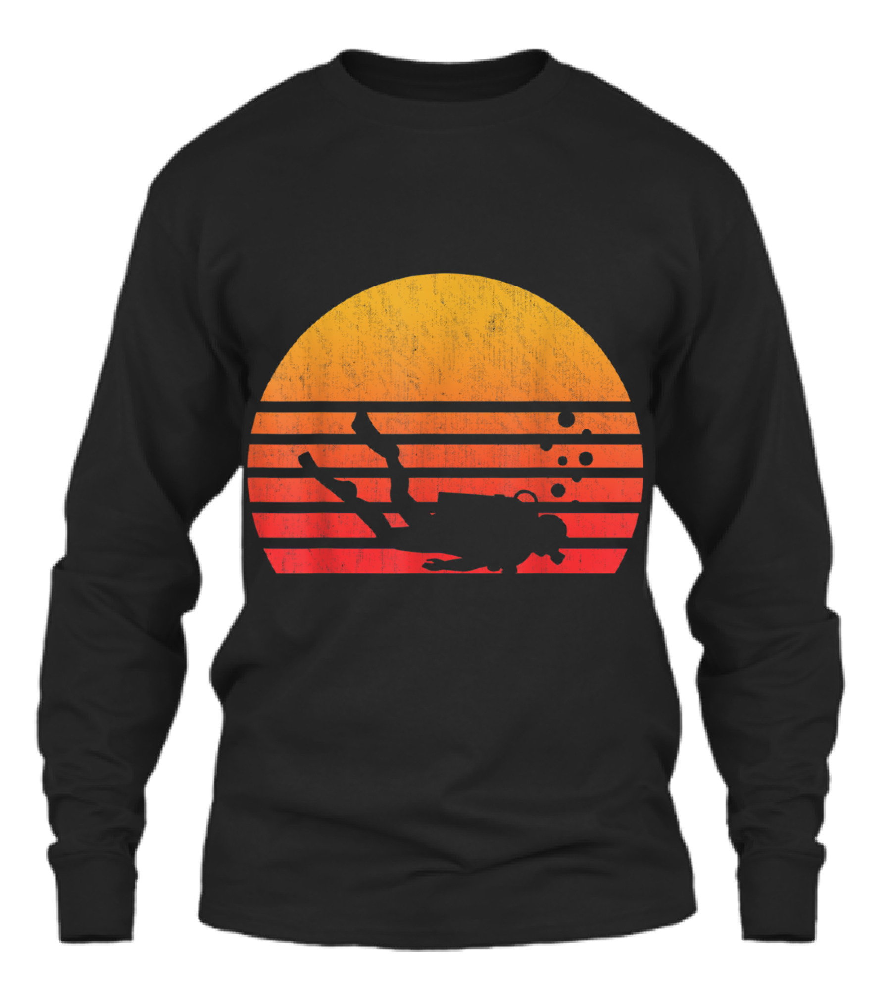 Vintage Retro Sunset Scuba Diving Unisex Long Sleeve