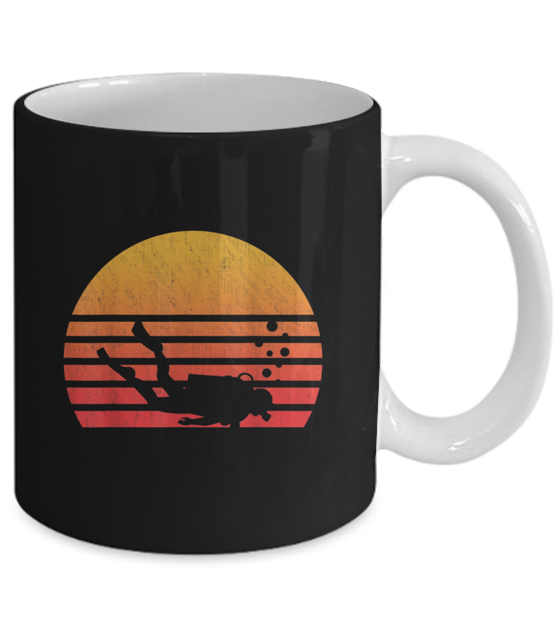 Vintage Retro Sunset Scuba Diving Mug Vintage Retro Sunset Scuba Diving Mug