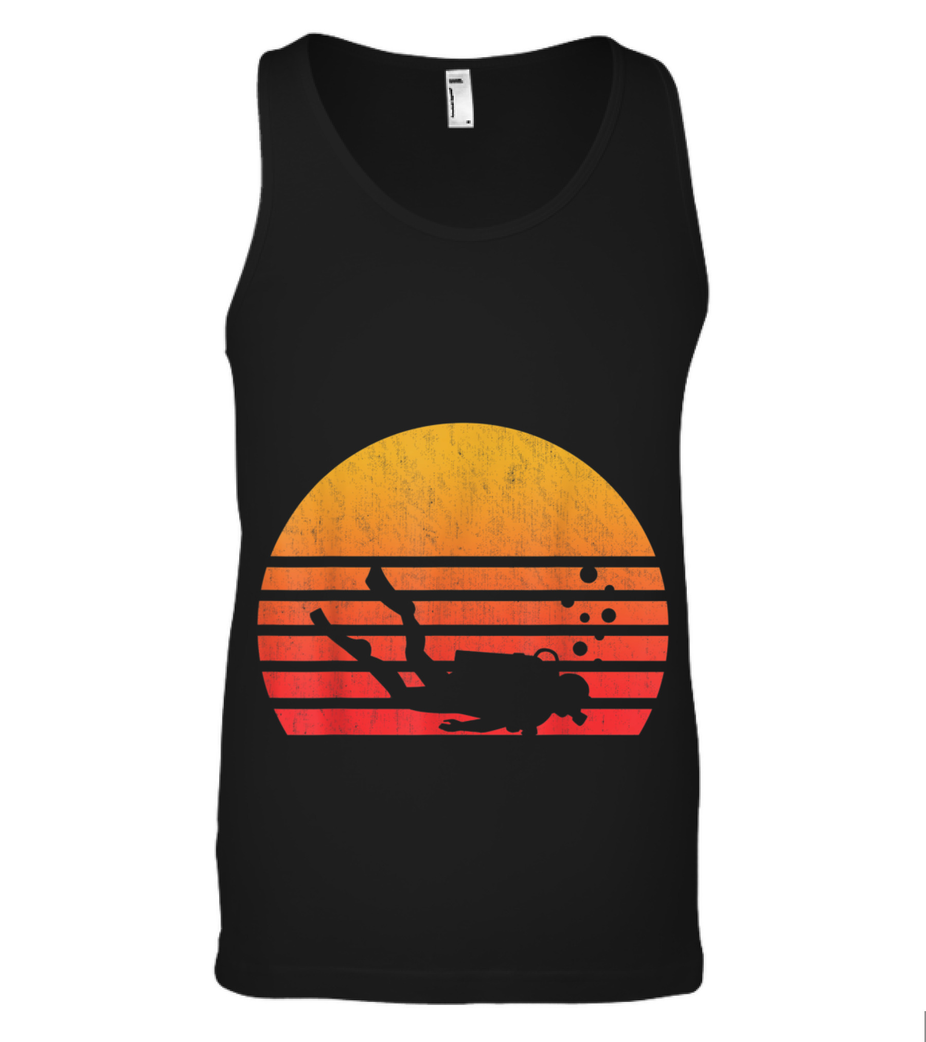 Vintage Retro Sunset Scuba Diving Tank Top