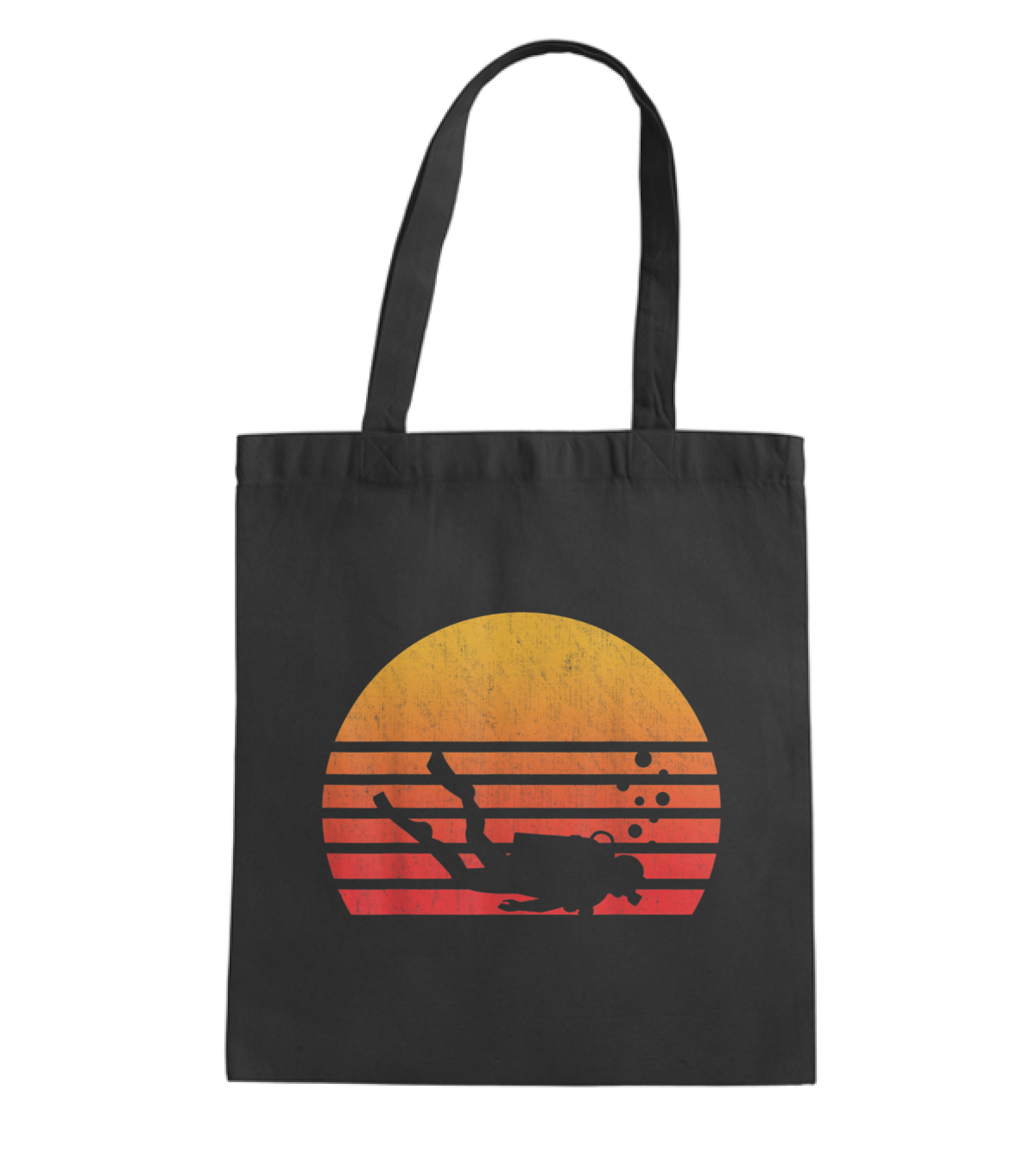 Vintage Retro Sunset Scuba Diving Tote Bag