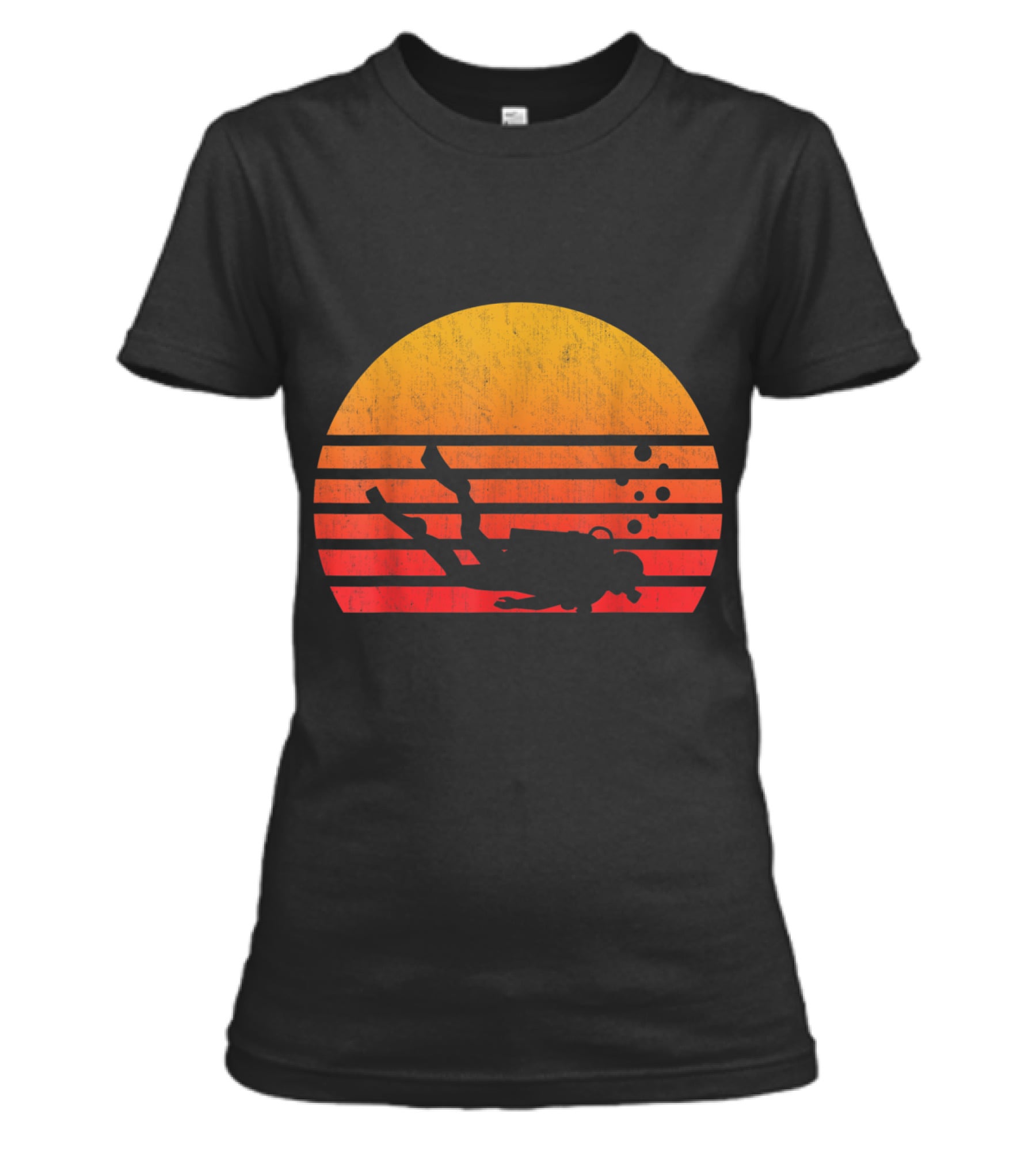 Vintage Retro Sunset Scuba Diving Womens T-Shirt Vintage Retro Sunset Scuba Diving Womens T-Shirt