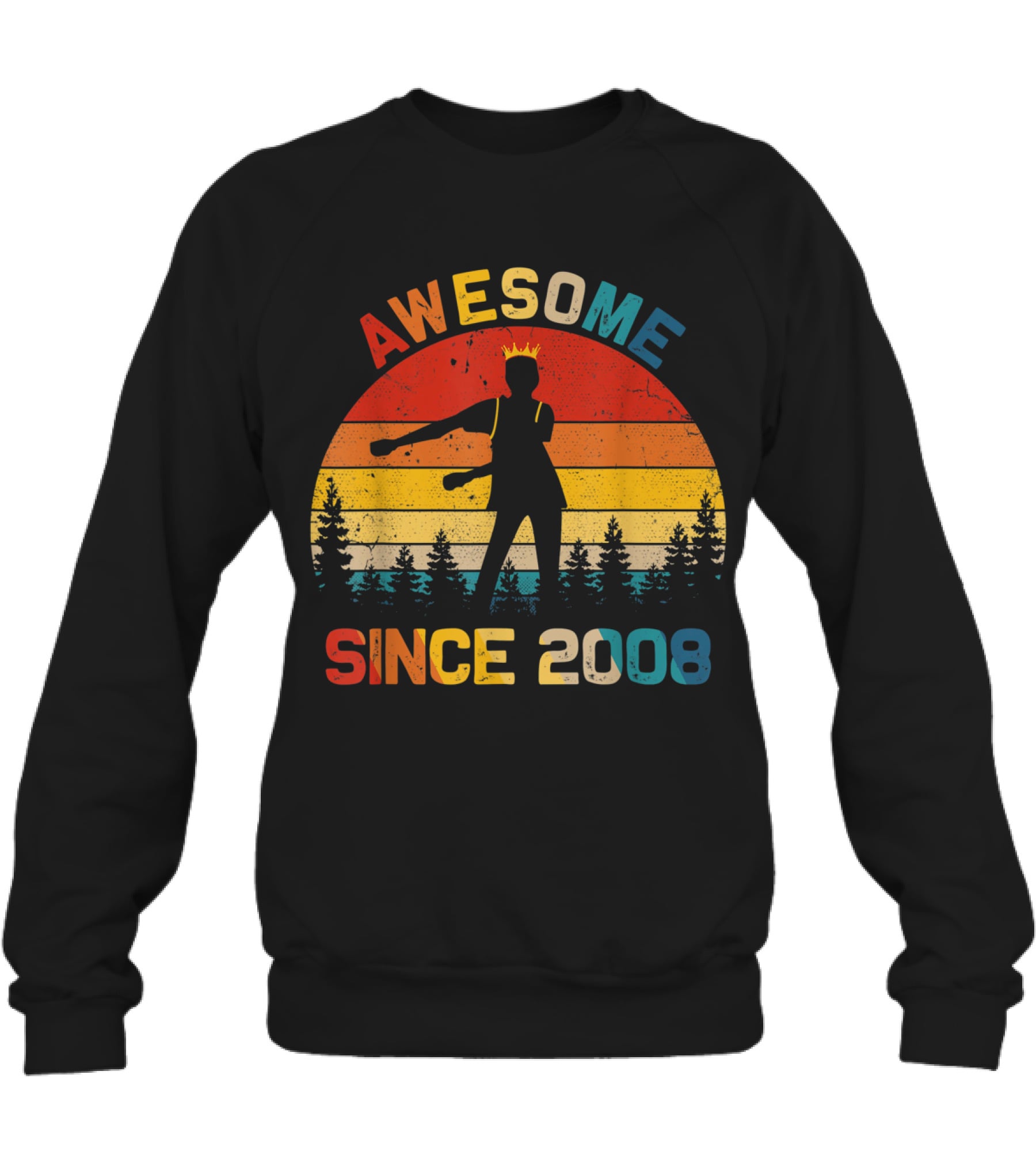 11th Birthday Gift Awesome Since 2008 Fl Crewneck Sweatshirt 11th Birthday Gift Awesome Since 2008 Fl Crewneck Sweatshirt