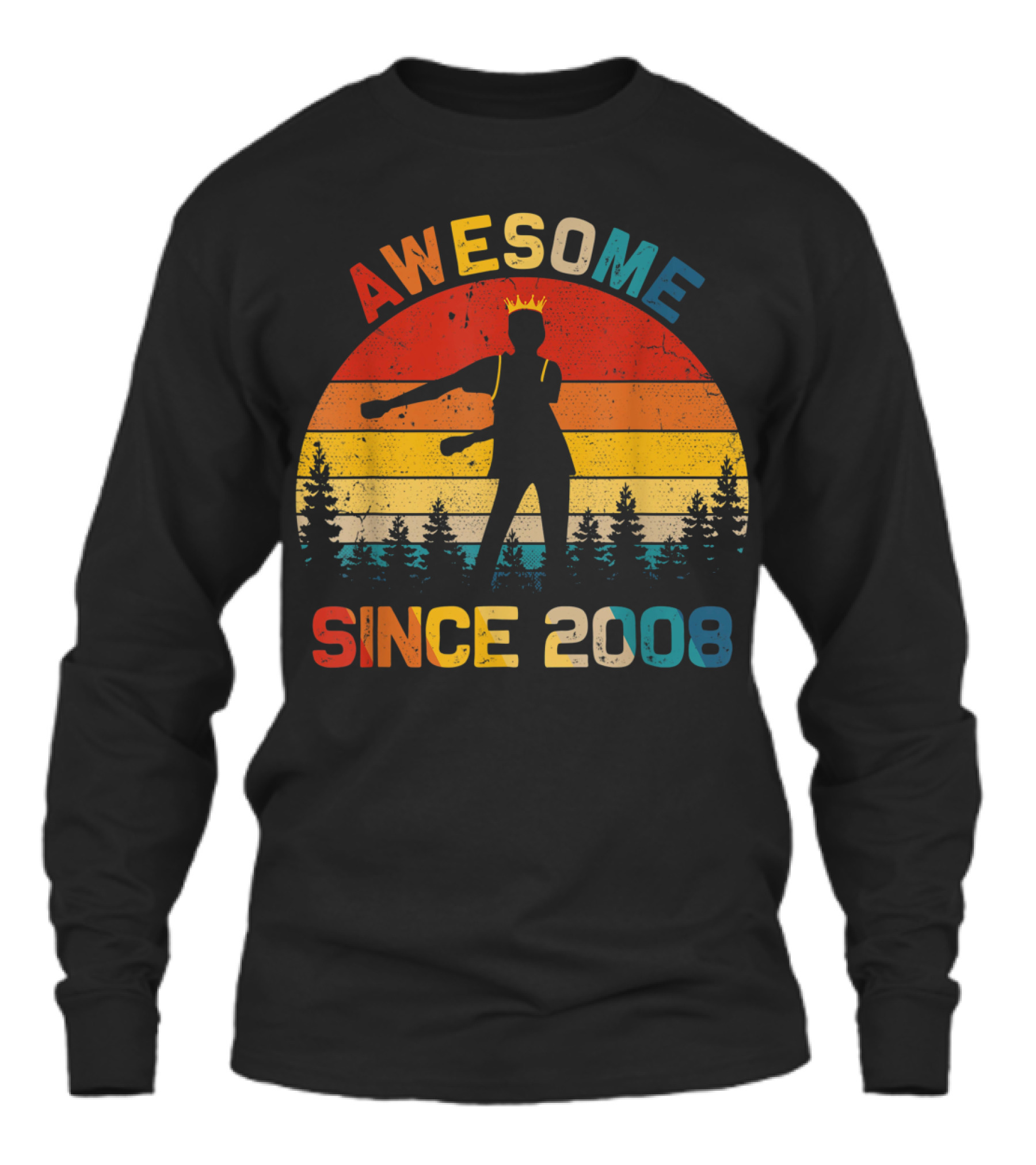 11th Birthday Gift Awesome Since 2008 Fl Unisex Long Sleeve