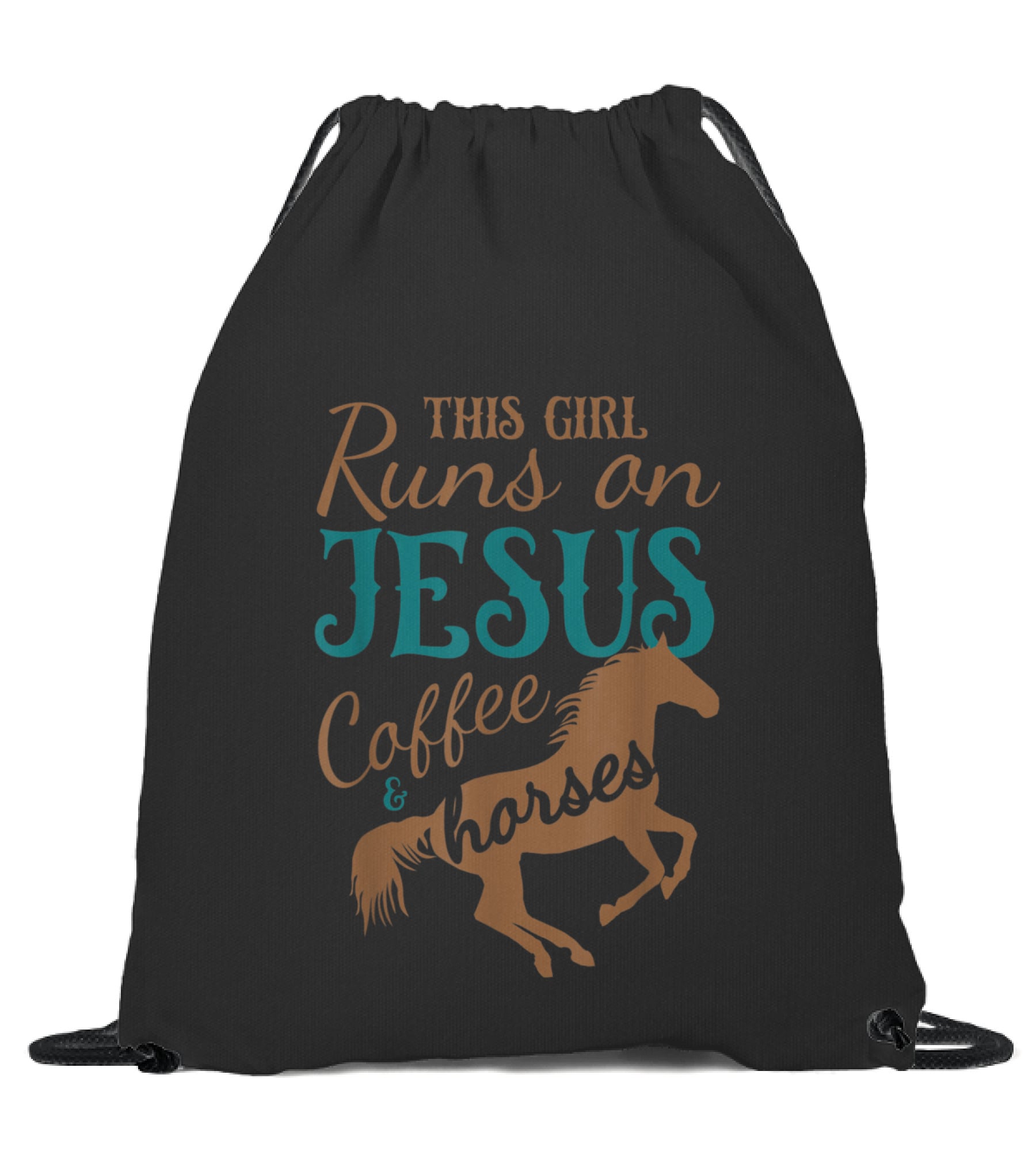 This Girl Runs on Jesus C...Drawstring Bag This Girl Runs on Jesus C...Drawstring Bag