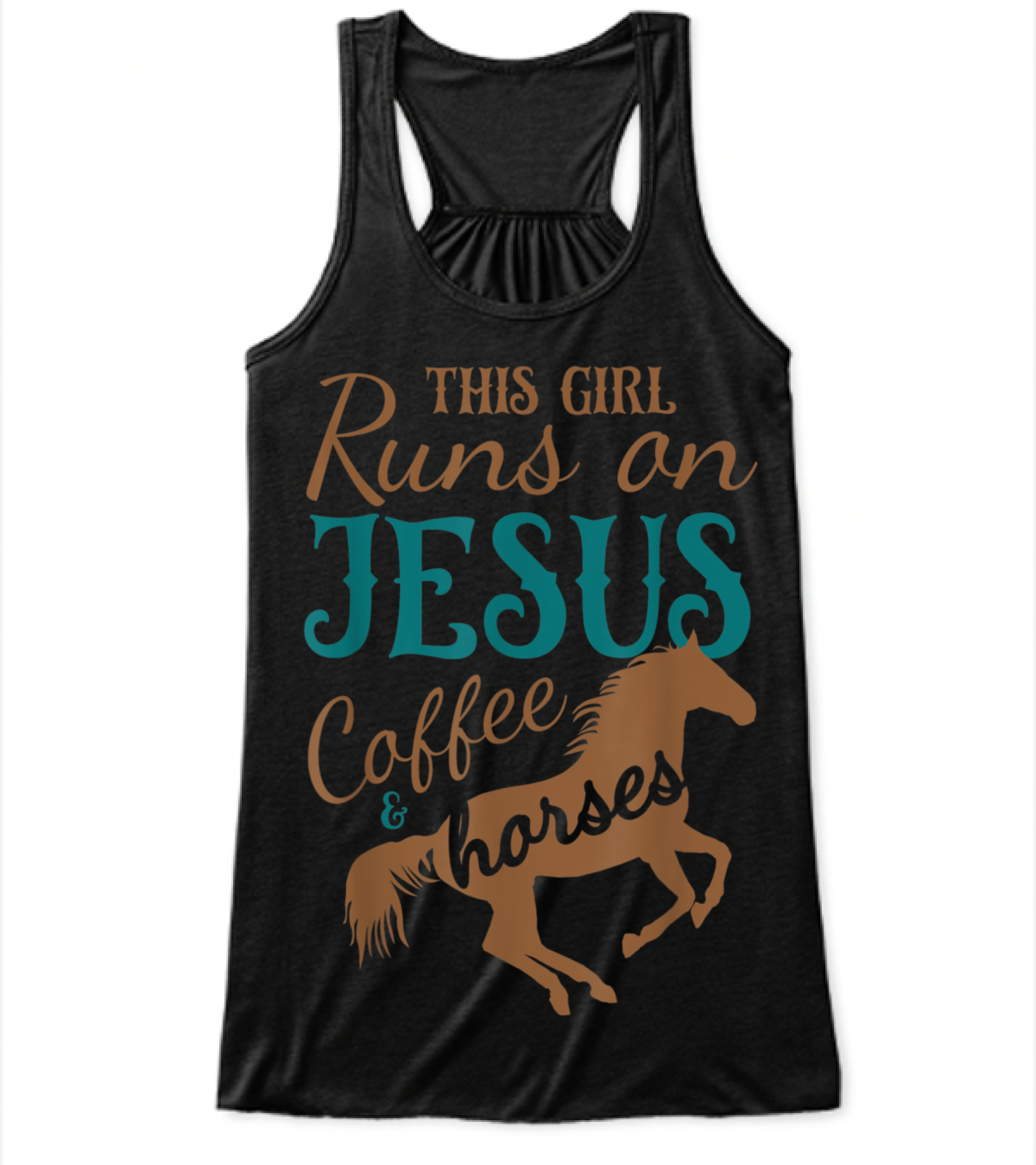 This Girl Runs on Jesus Coffee & Flowy Tank Top