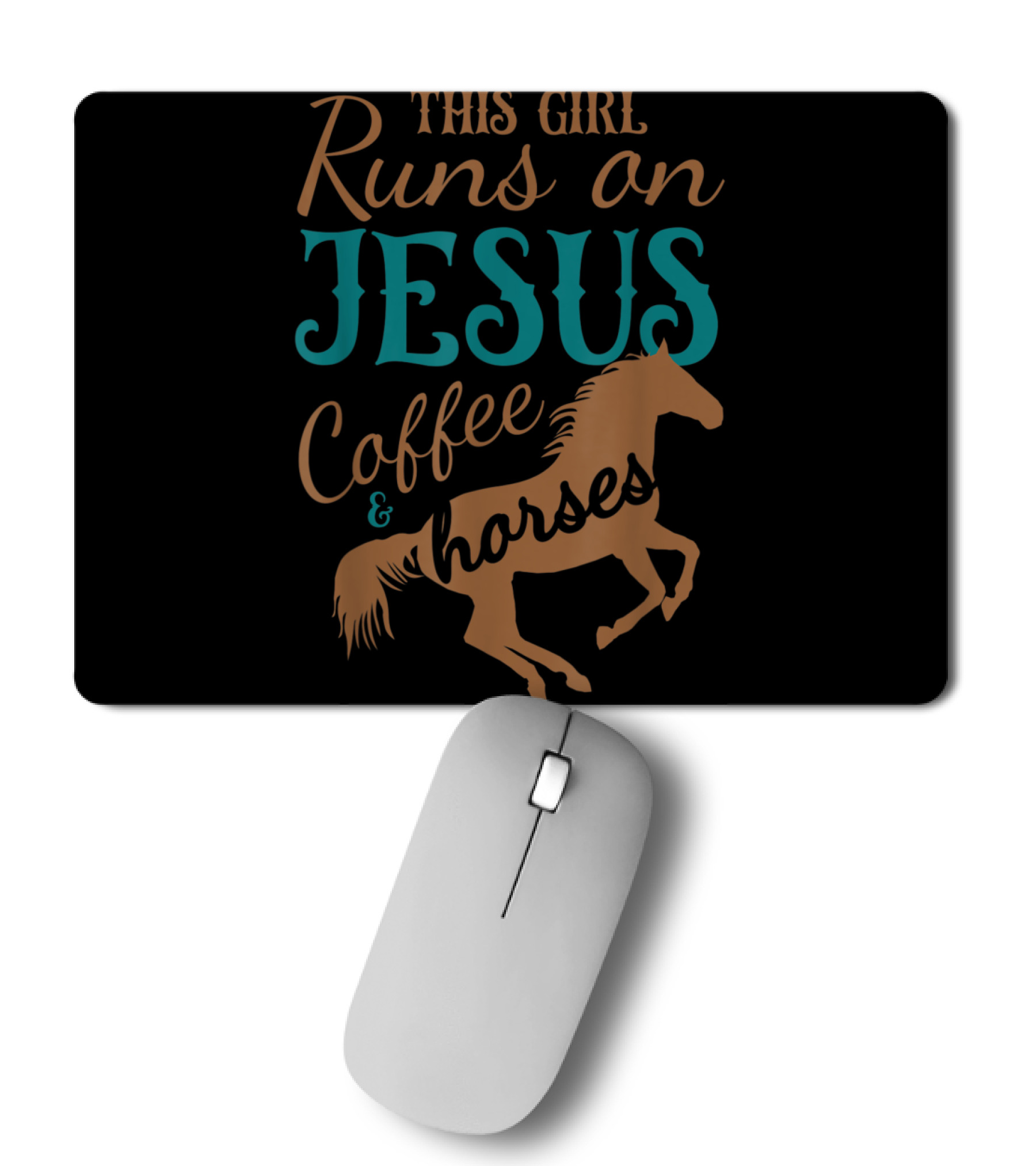This Girl Runs on Jesus Coffee & Mousepad