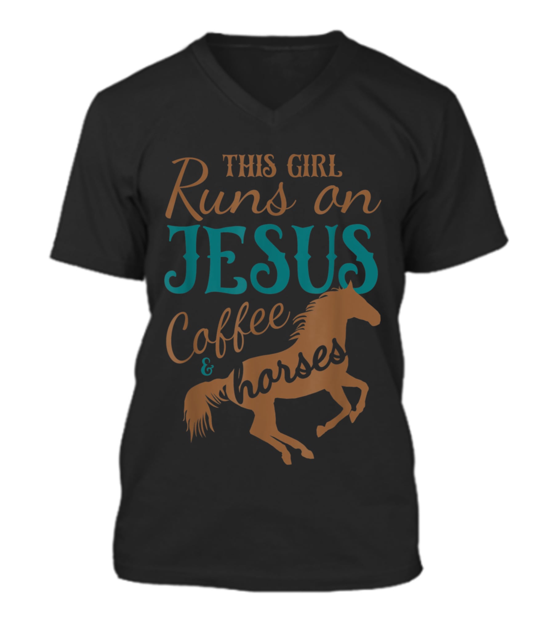 This Girl Runs on Jesus Coffee & V-Neck Unisex T-Shirt This Girl Runs on Jesus Coffee & V-Neck Unisex T-Shirt
