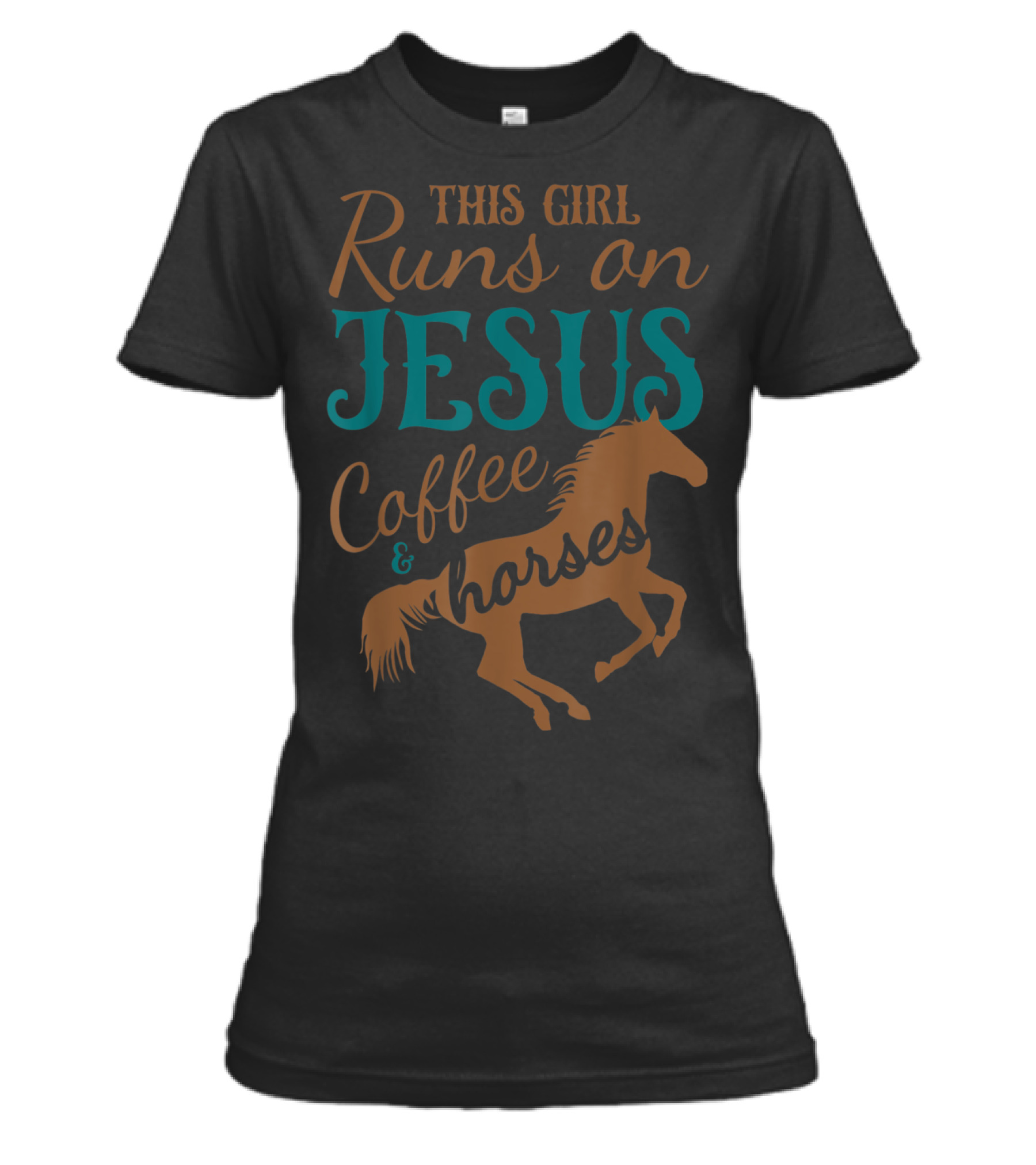 This Girl Runs on Jesus Coffee & Womens T-Shirt