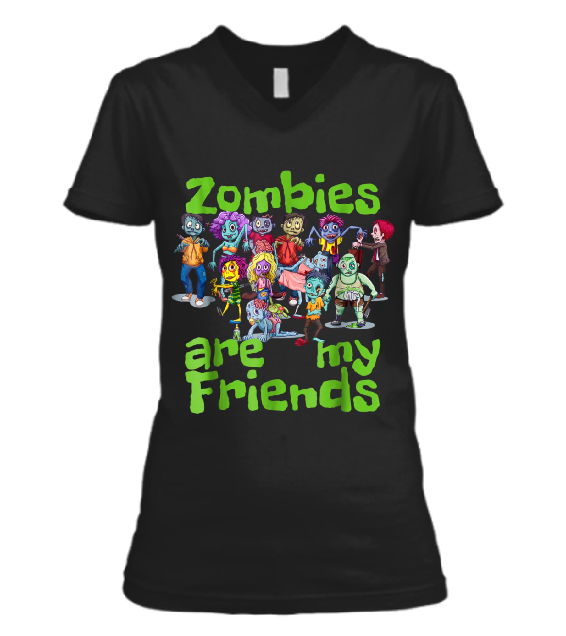 Original Zombies Are My Friends Ha V-Neck Womens T-Shirt Original Zombies Are My Friends Ha V-Neck Womens T-Shirt