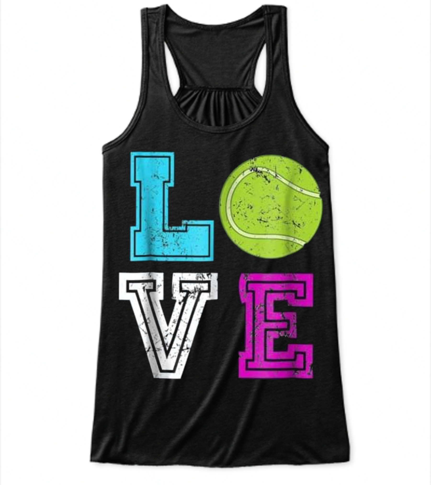 Vintage Retro Tennis Lover Gift Men Wome Flowy Tank Top