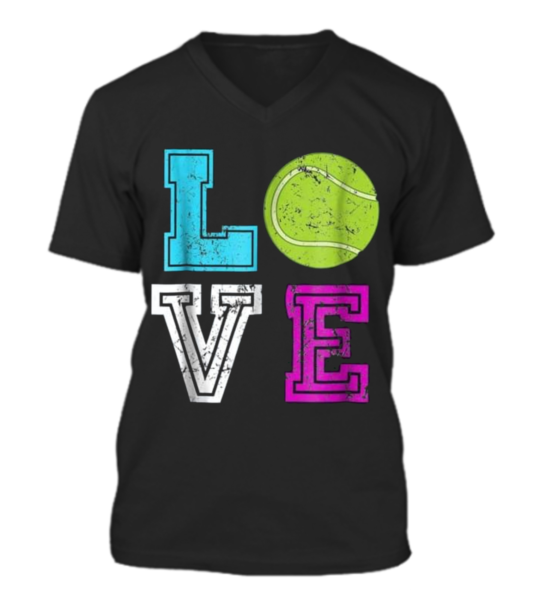 Vintage Retro Tennis Lover Gift Men Wome V-Neck Unisex T-Shirt