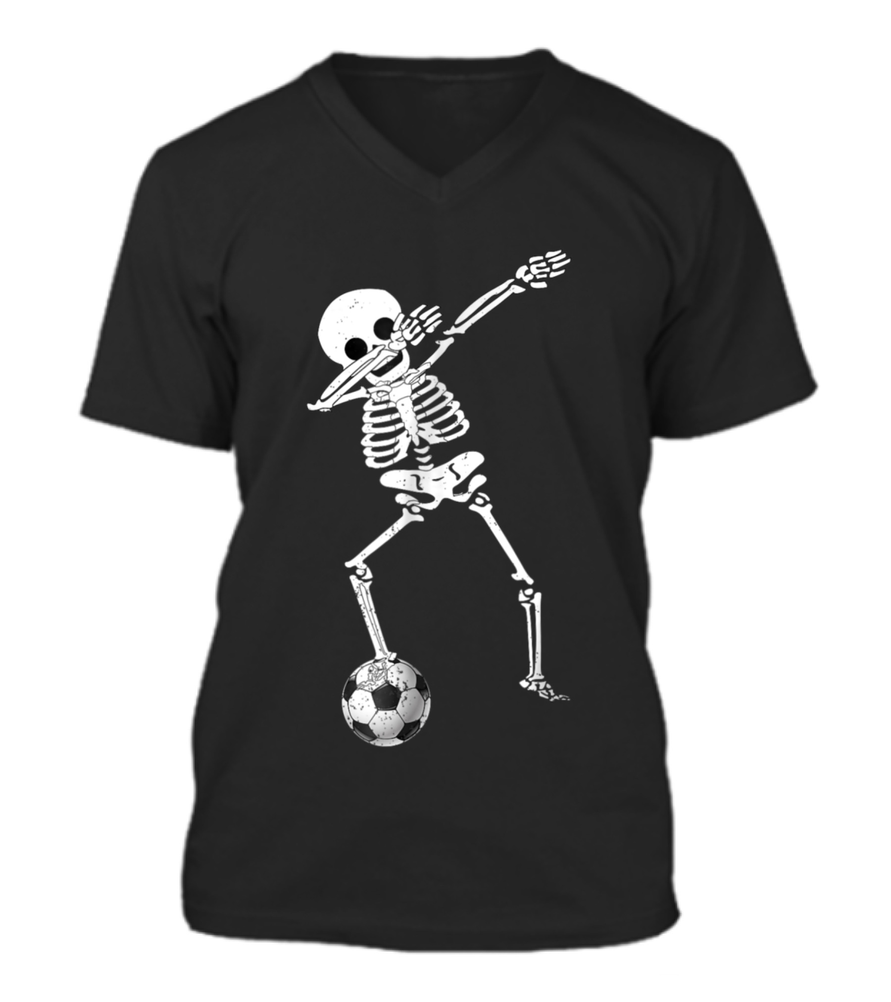 Halloween Dabbing Skeleton Soccer Dabbi V-Neck Unisex T-Shirt