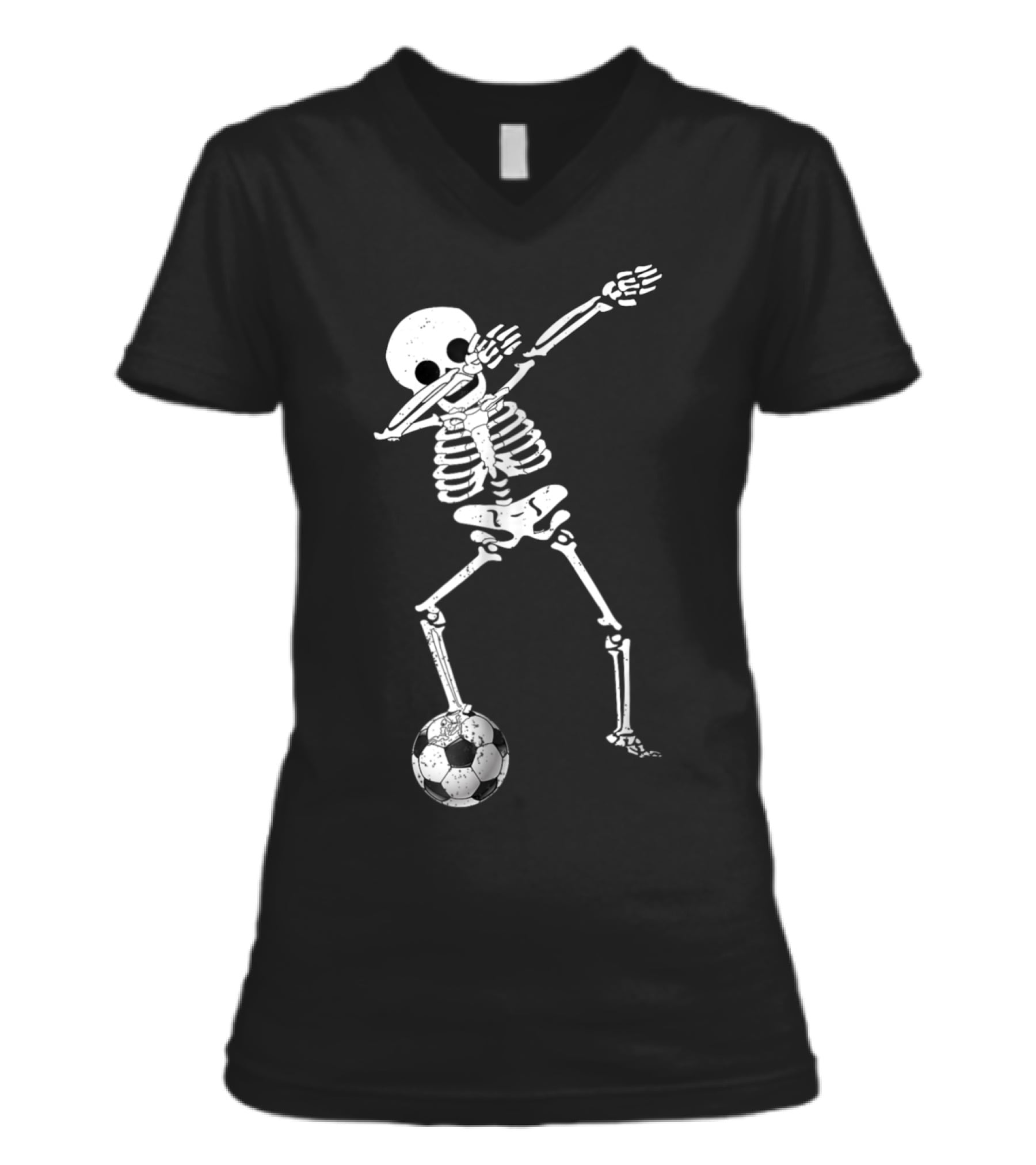 Halloween Dabbing Skeleton Soccer Dabbi V-Neck Womens T-Shirt Halloween Dabbing Skeleton Soccer Dabbi V-Neck Womens T-Shirt