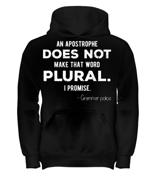 Funny Grammar Police for En Kids Hoodie Funny Grammar Police for En Kids Hoodie