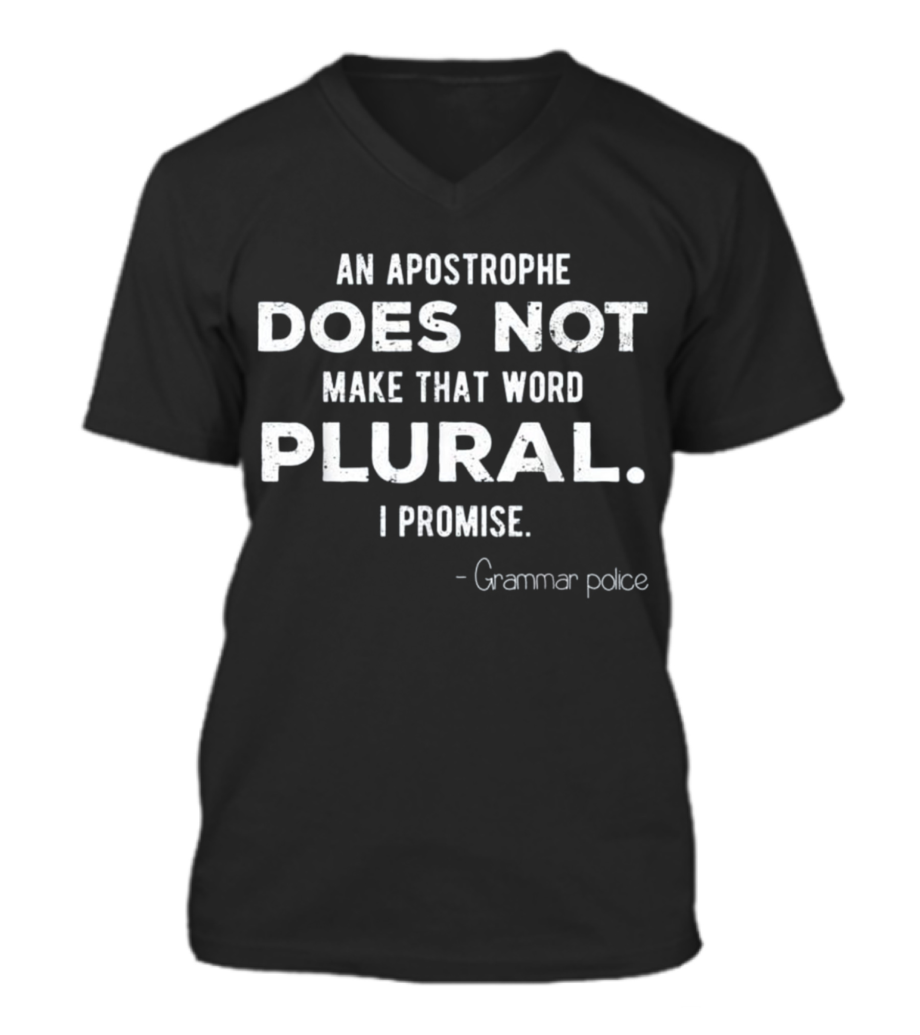 Funny Grammar Police for En V-Neck Unisex T-Shirt