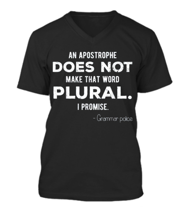 Funny Grammar Police for En V-Neck Unisex T-Shirt Funny Grammar Police for En V-Neck Unisex T-Shirt
