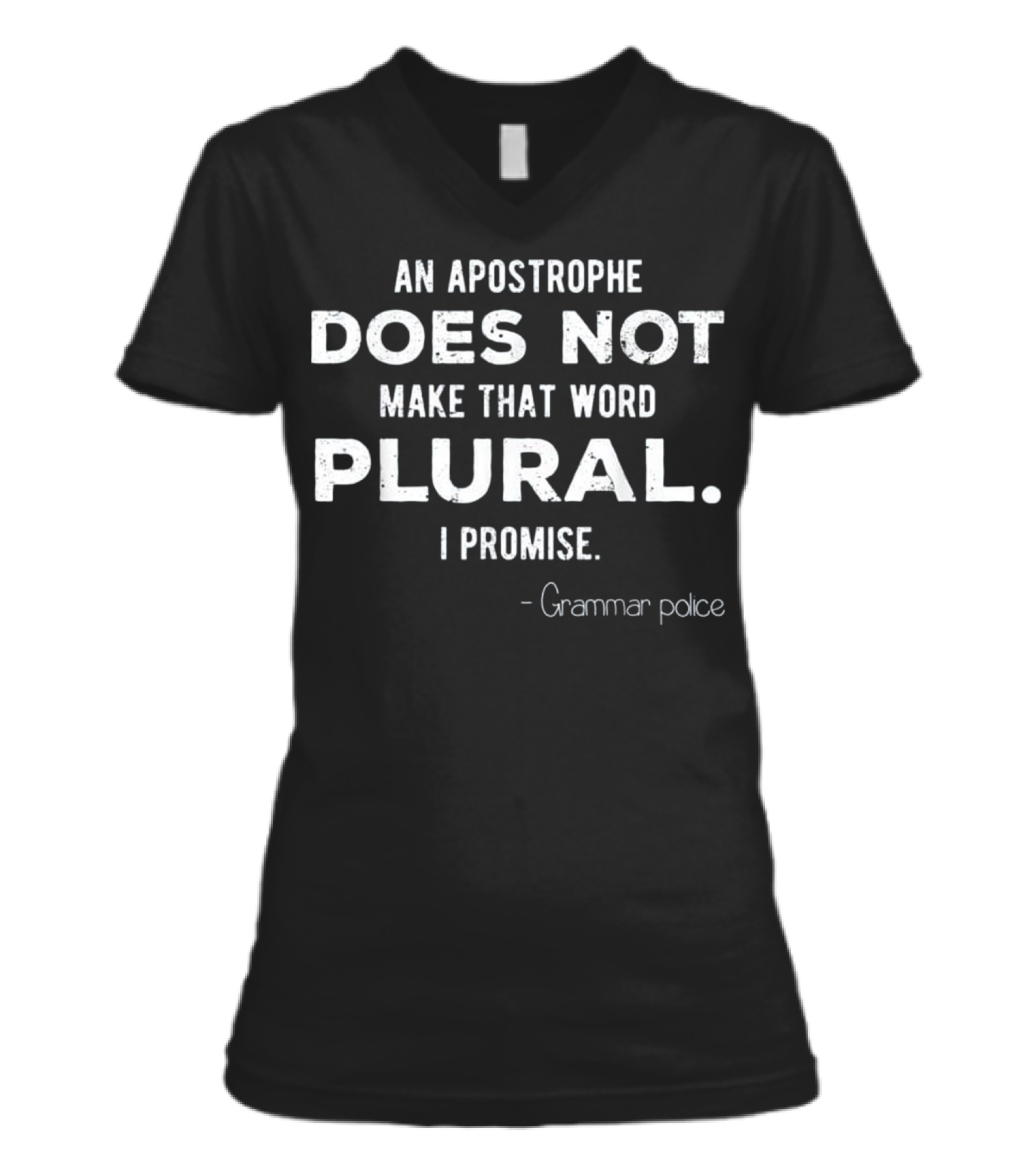 Funny Grammar Police for En V-Neck Womens T-Shirt