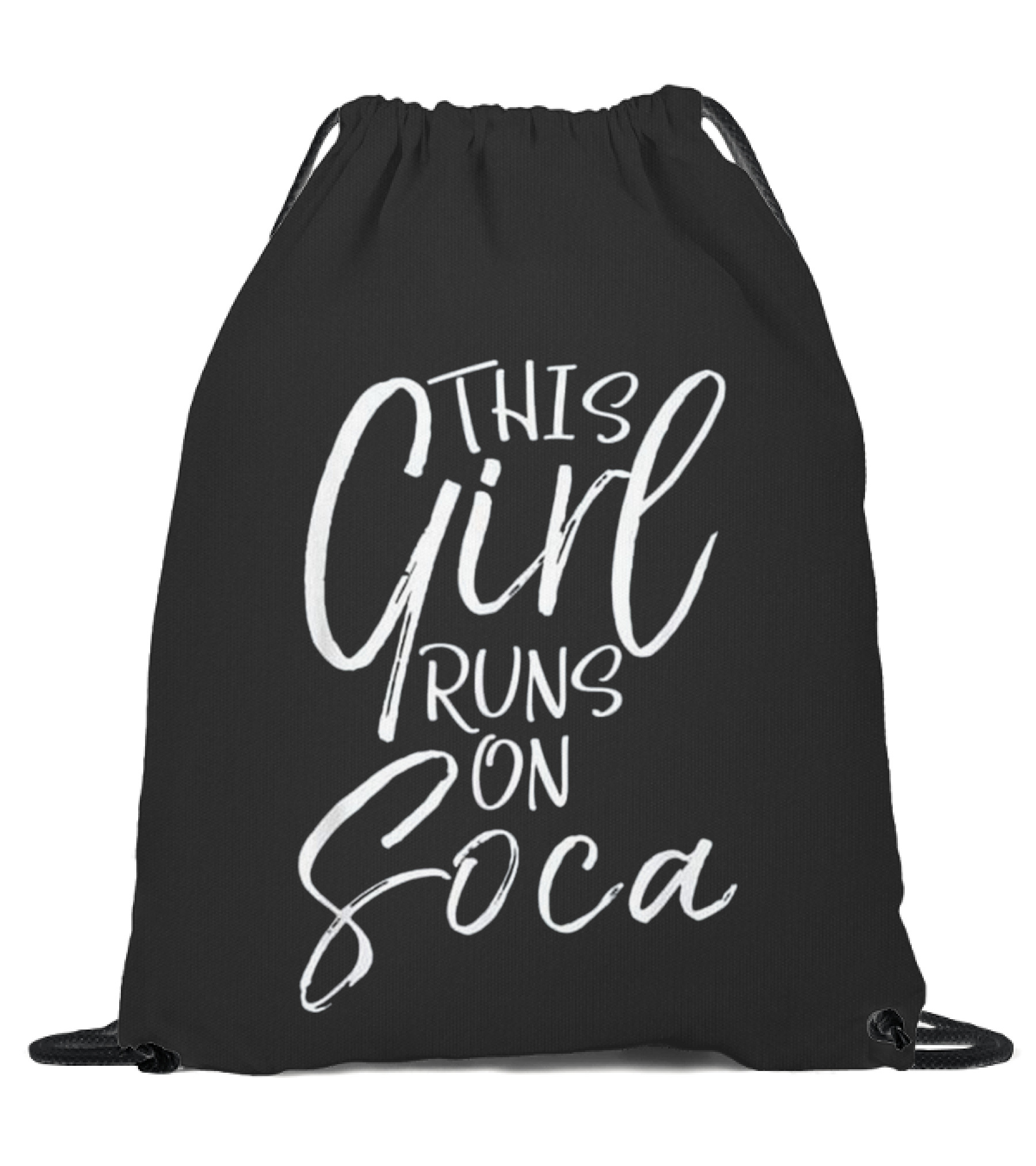 This Girl Runs on Soca Fun Drawstring Bag