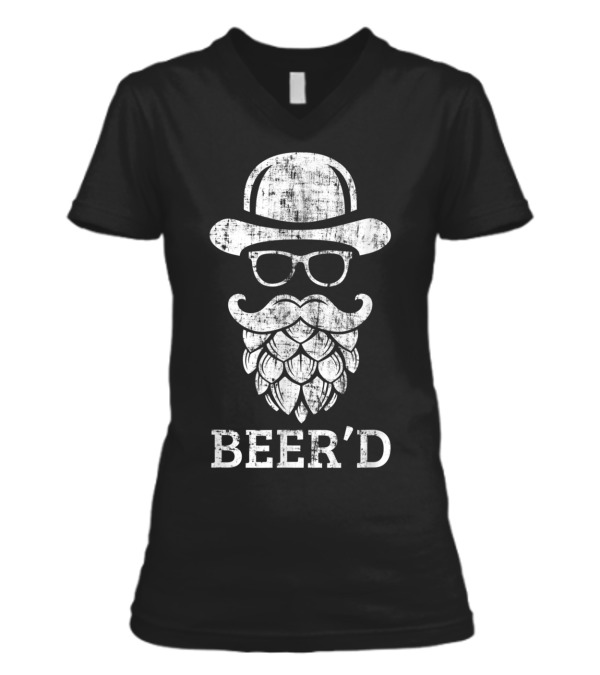 Beerd Funny Beard Hop Head for Cr V-Neck Womens T-Shirt Beerd Funny Beard Hop Head for Cr V-Neck Womens T-Shirt
