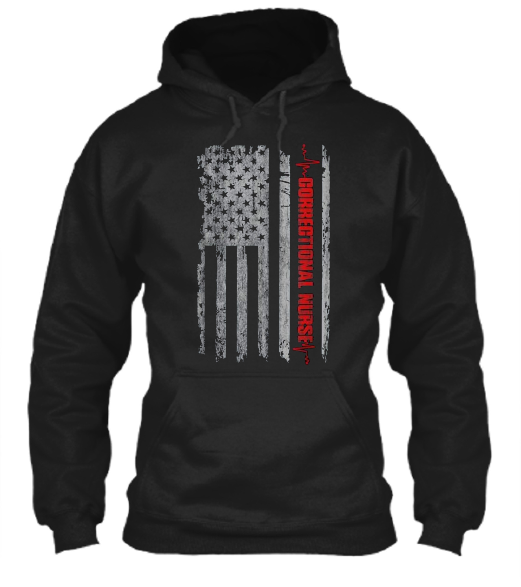 Correctional Nurse Vintage American Flag N Hoodie
