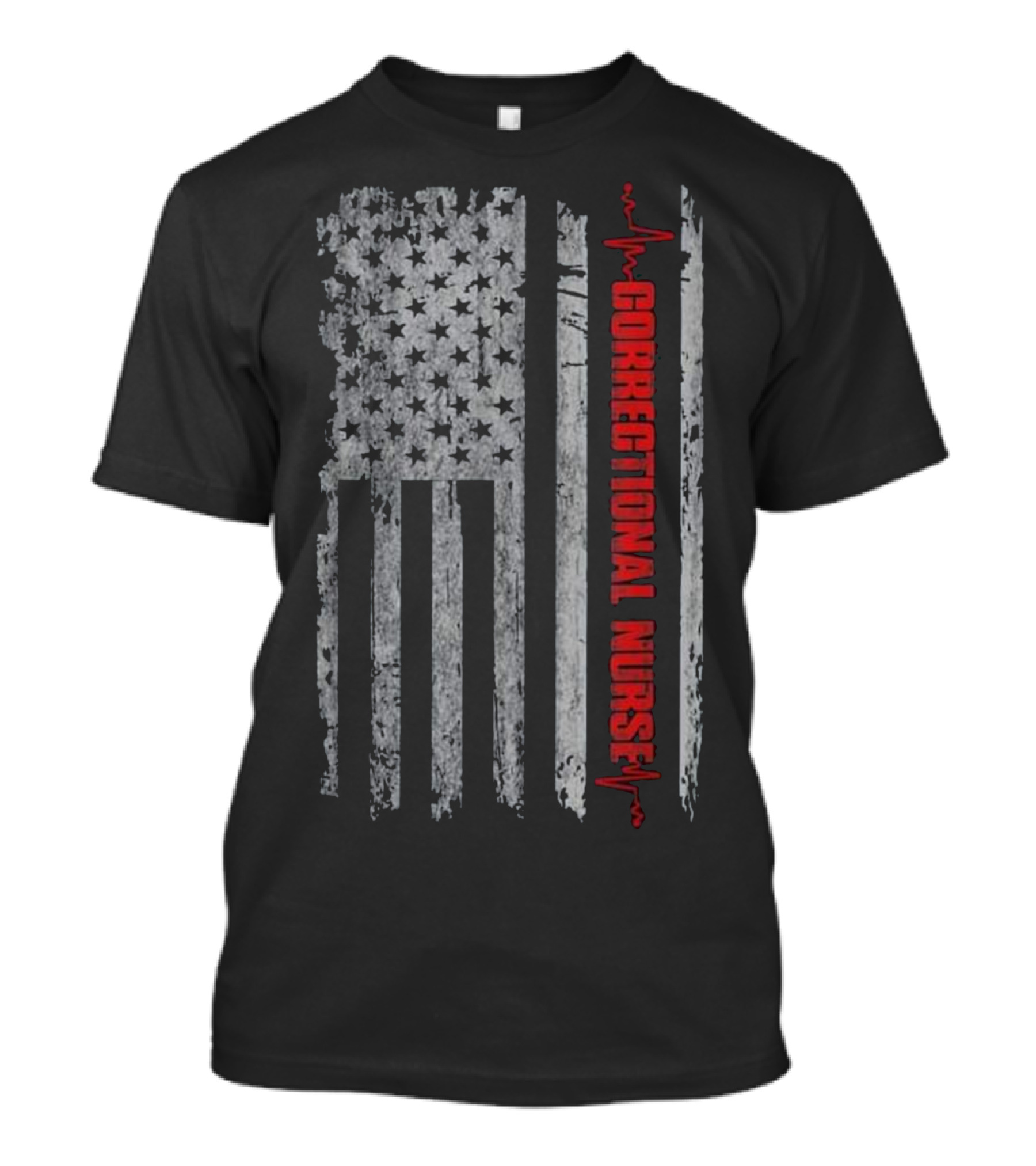 Correctional Nurse Vintage American Flag N T-Shirt