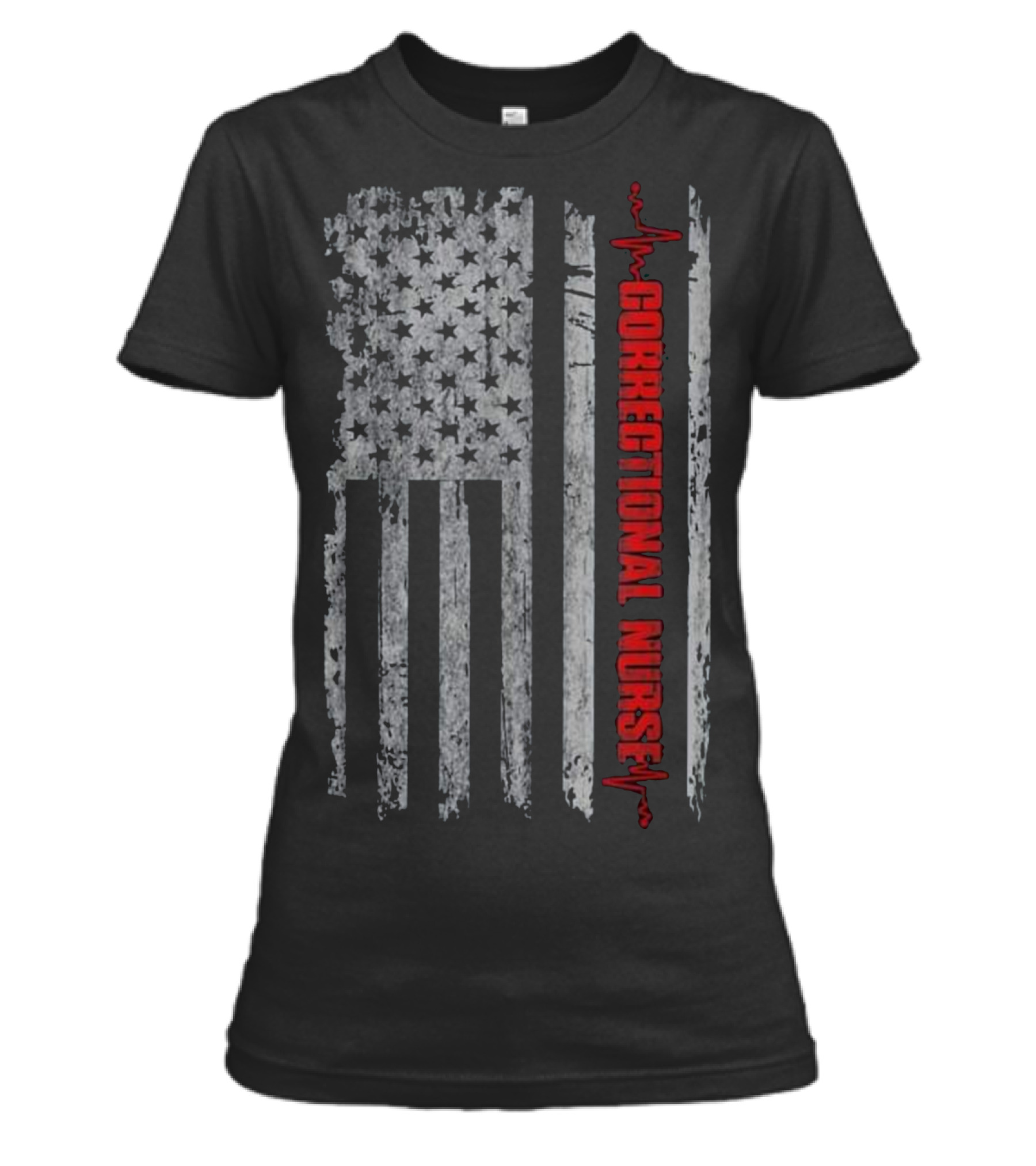Correctional Nurse Vintage American Flag N Womens T-Shirt