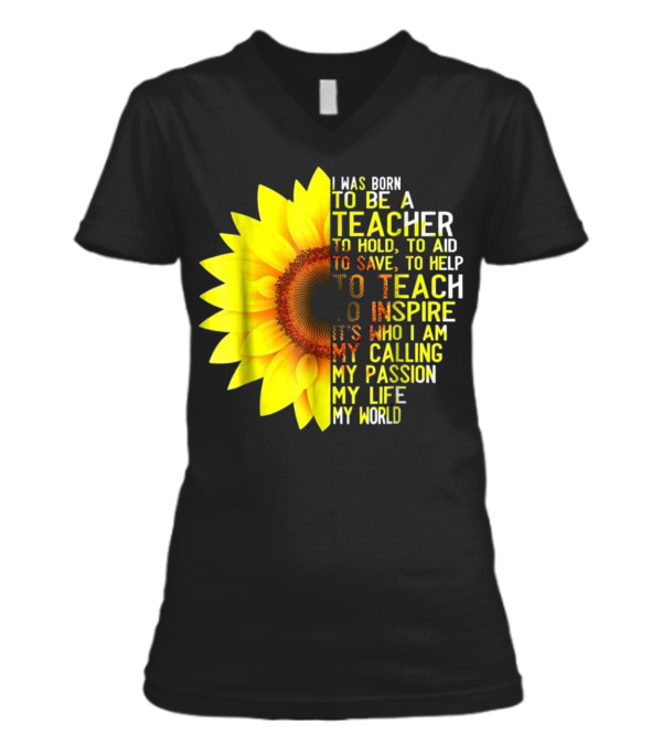 I Was Born To Be A Teacher S V-Neck Womens T-Shirt I Was Born To Be A Teacher S V-Neck Womens T-Shirt