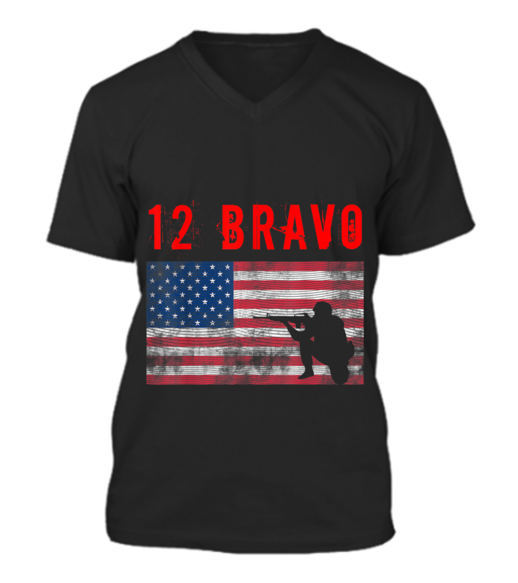 12 Bravo MOS Combat Engineer V-Neck Unisex T-Shirt