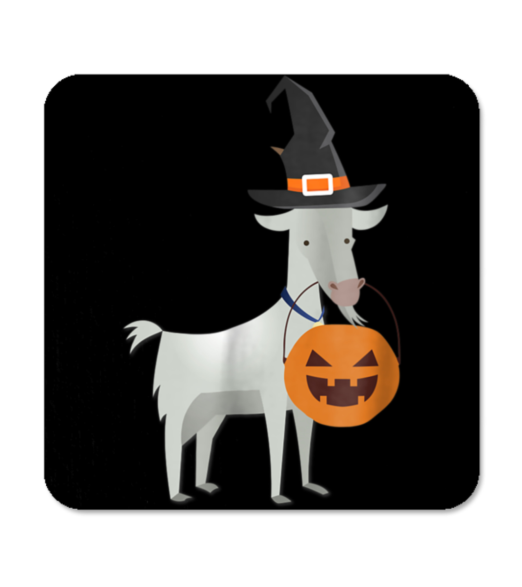Halloween Goat Funny Witch Pumpkin Ca Coaster