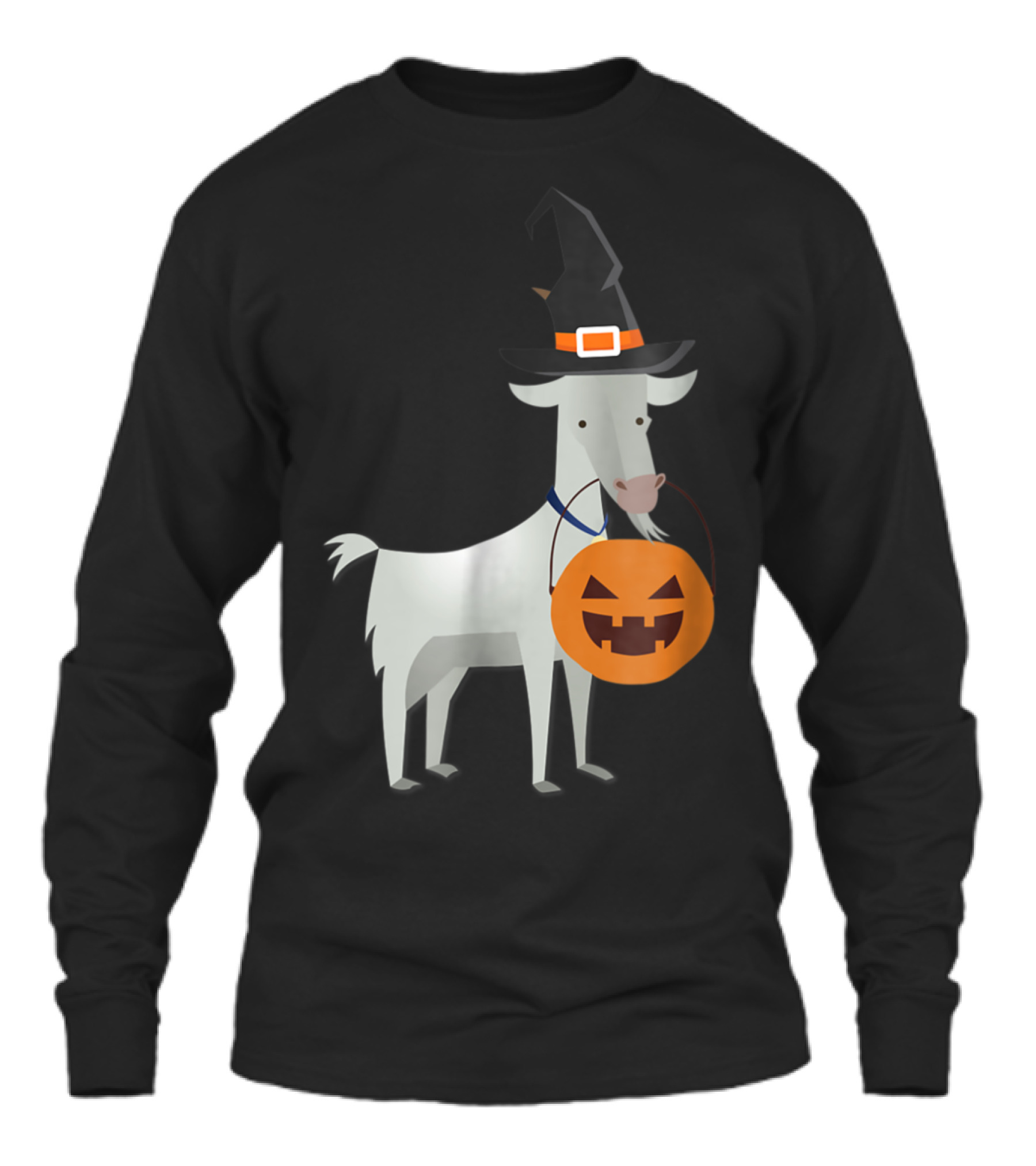 Halloween Goat Funny Witch Pumpkin Ca Unisex Long Sleeve