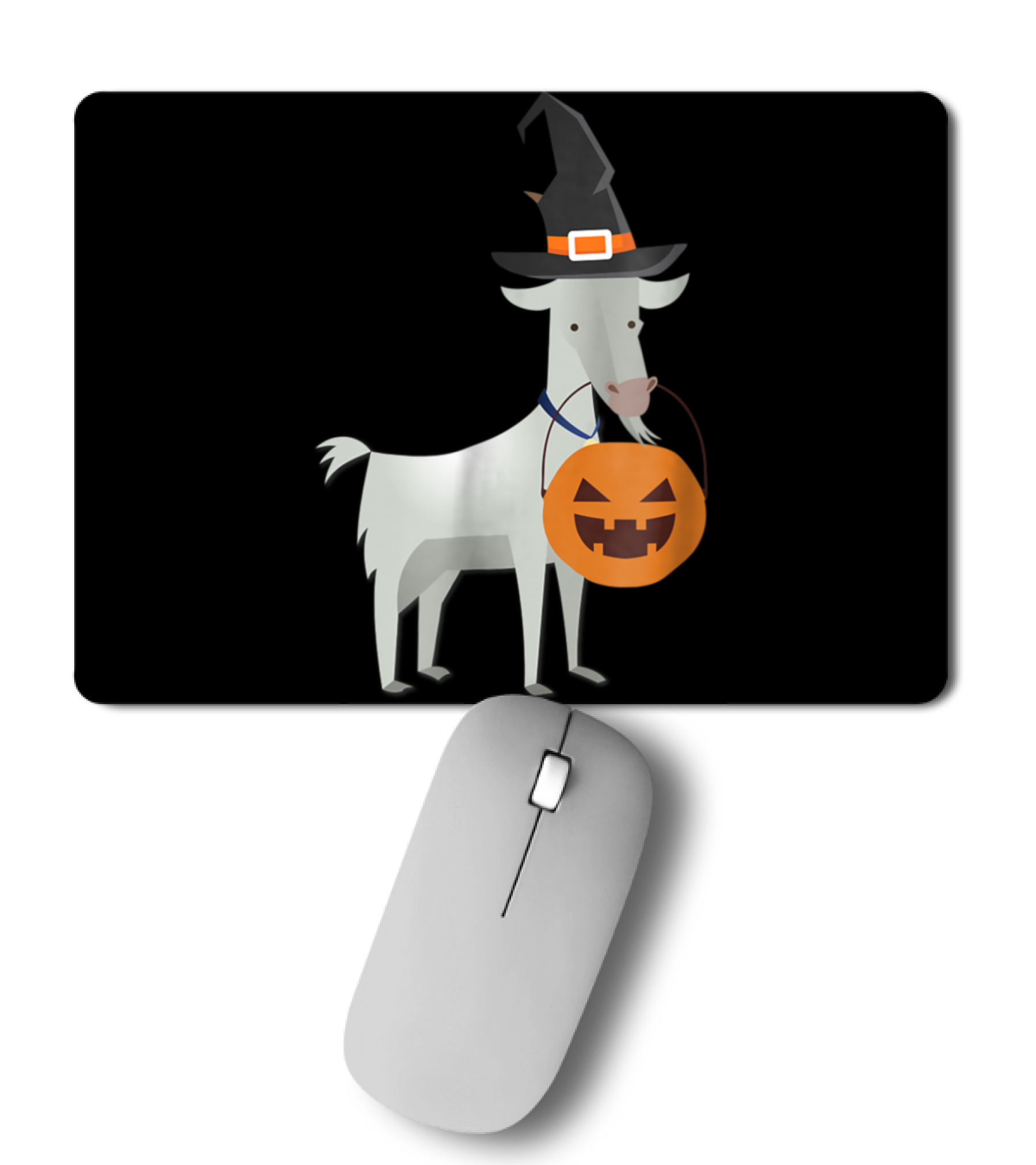 Halloween Goat Funny Witch Pumpkin Ca Mousepad