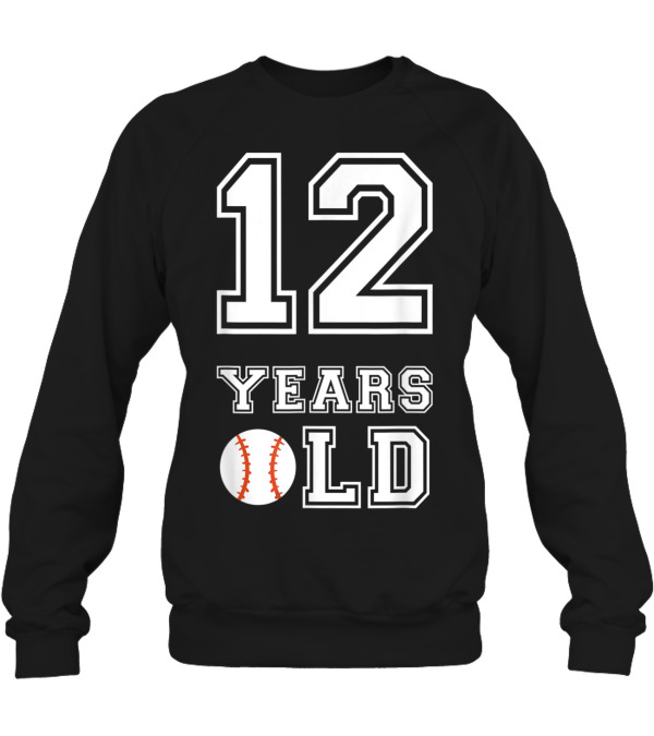 12 Years Old Baseball Birthday Boy 12 Crewneck Sweatshirt 12 Years Old Baseball Birthday Boy 12 Crewneck Sweatshirt