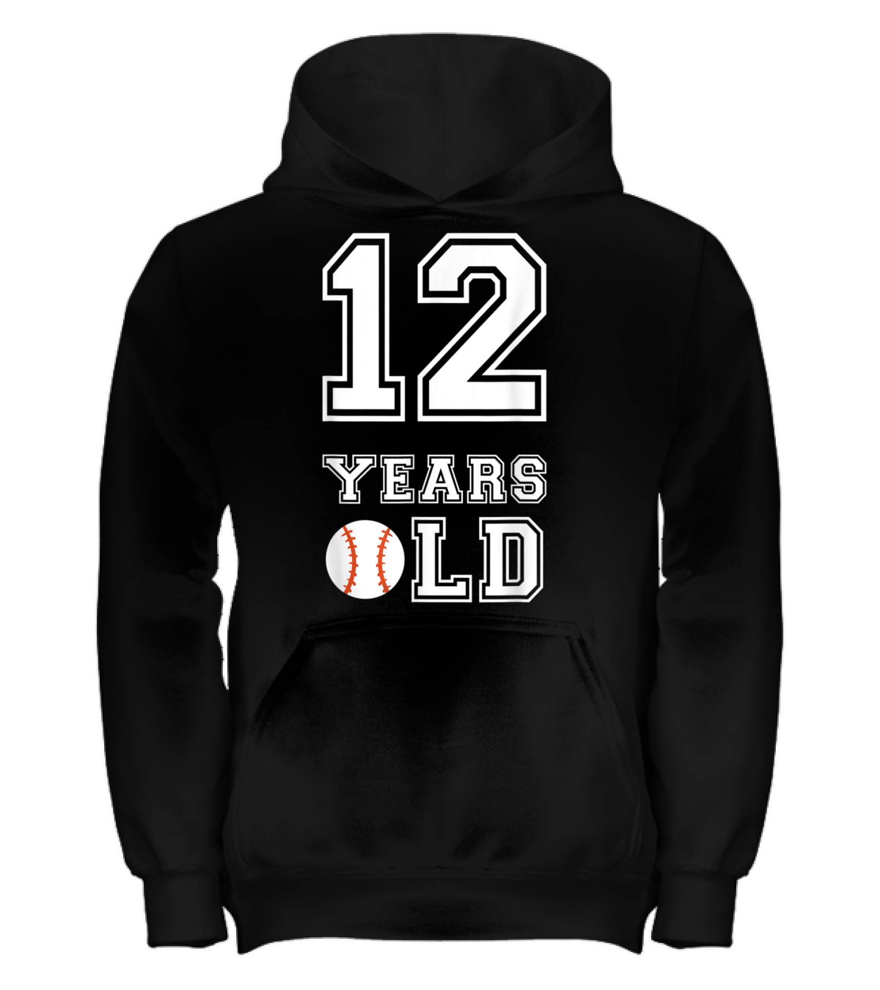 12 Years Old Baseball Birthday Boy 12 Kids Hoodie