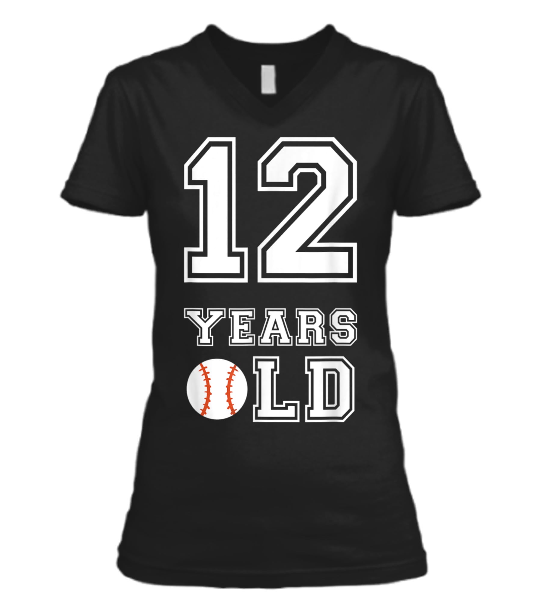 12 Years Old Baseball Birthday Boy 12 V-Neck Womens T-Shirt 12 Years Old Baseball Birthday Boy 12 V-Neck Womens T-Shirt