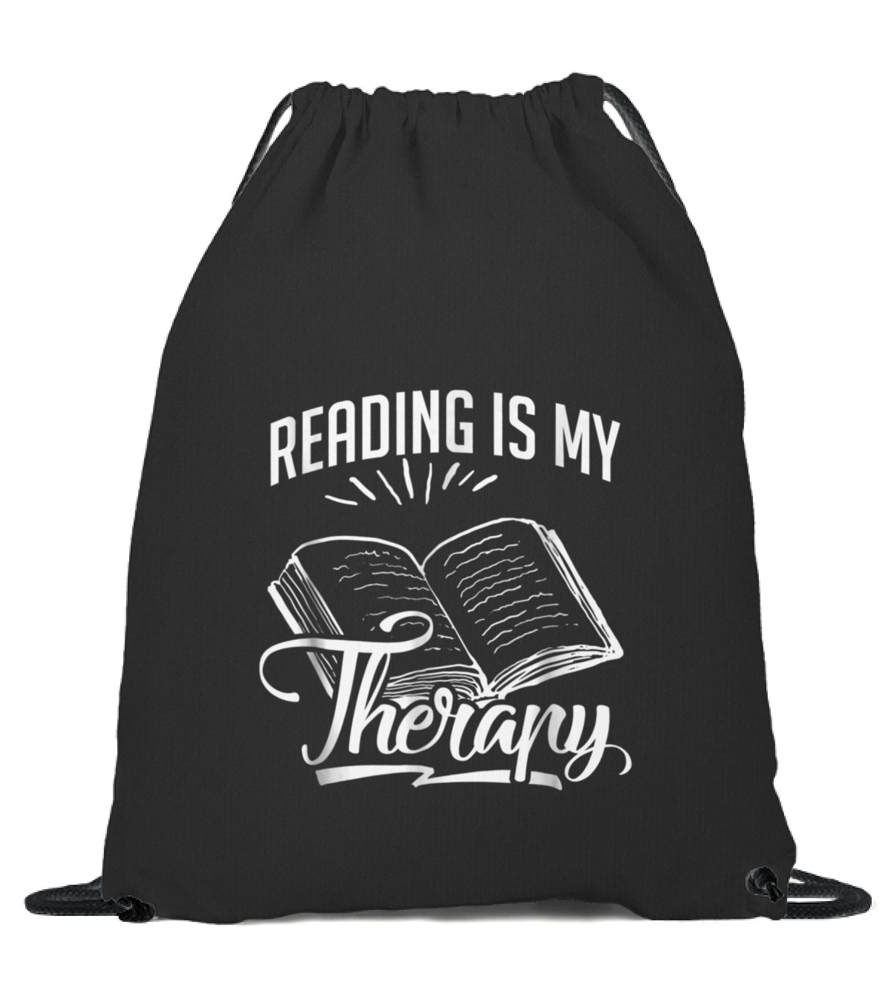 Reading Is My Therapy s F...Drawstring Bag 