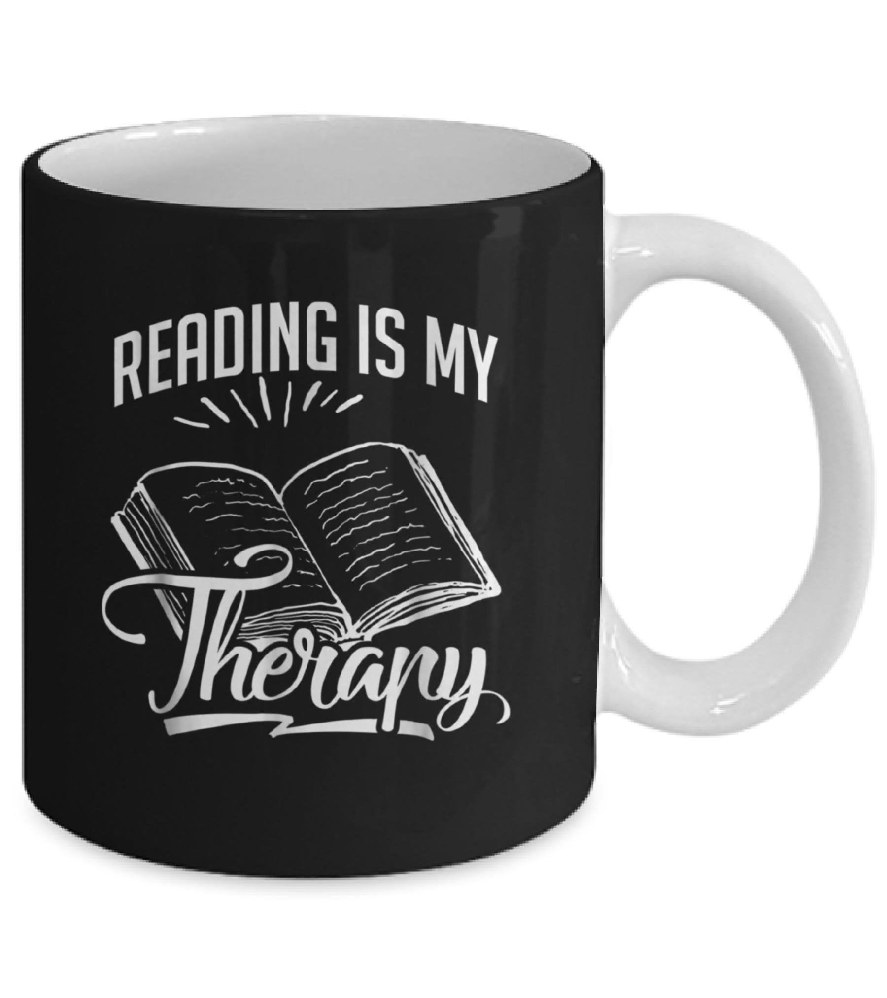 Reading Is My Therapy s Funny Book Tees Mug