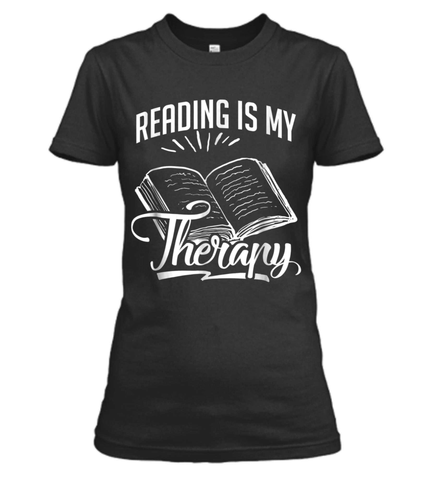 Reading Is My Therapy s Funny Book Tees Womens T-Shirt