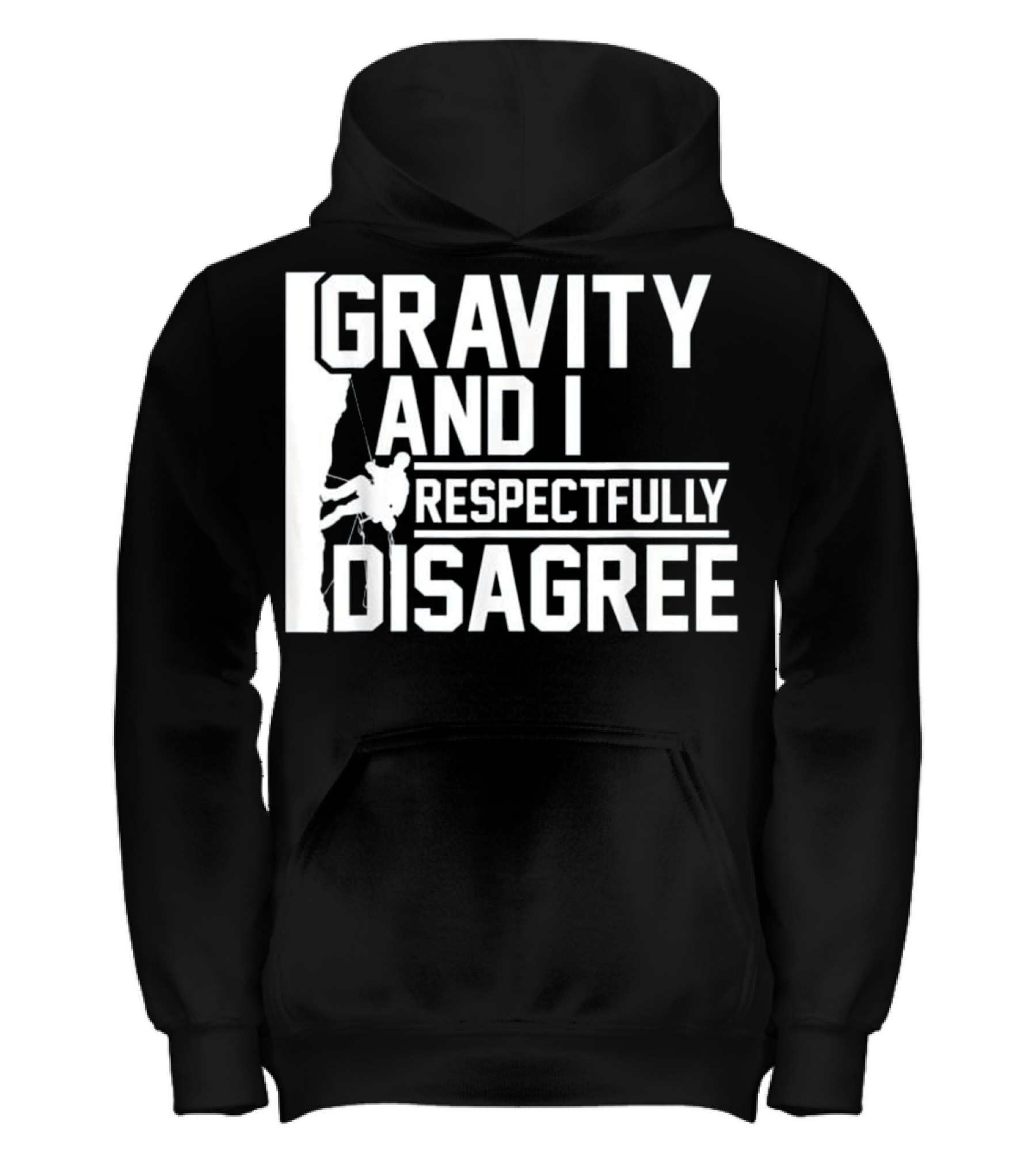 Funny Gravity And I Respectfully Disagree Cl Kids Hoodie