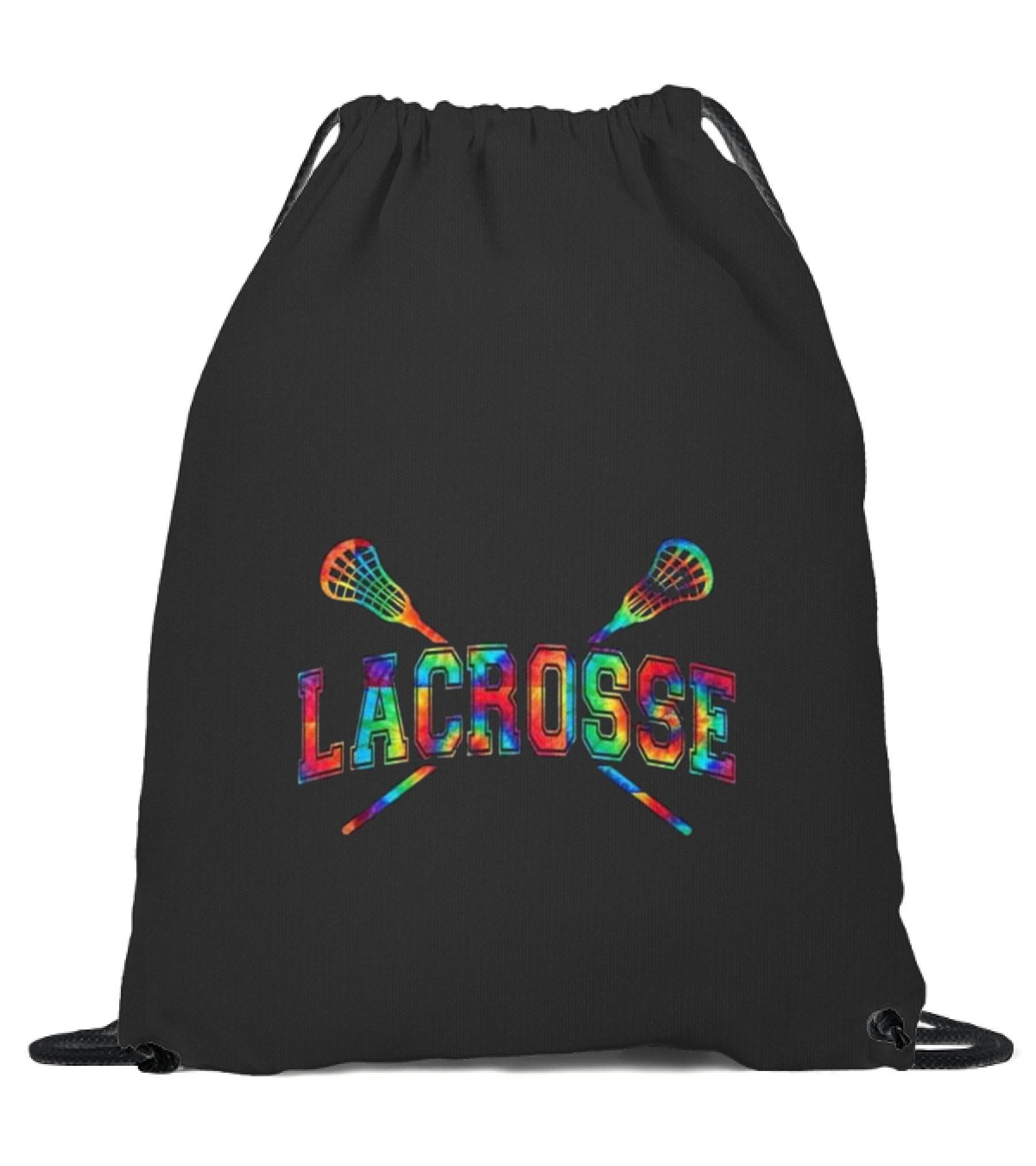 Lacrosse Tie-dye Crossed Sticks Drawstring Bag