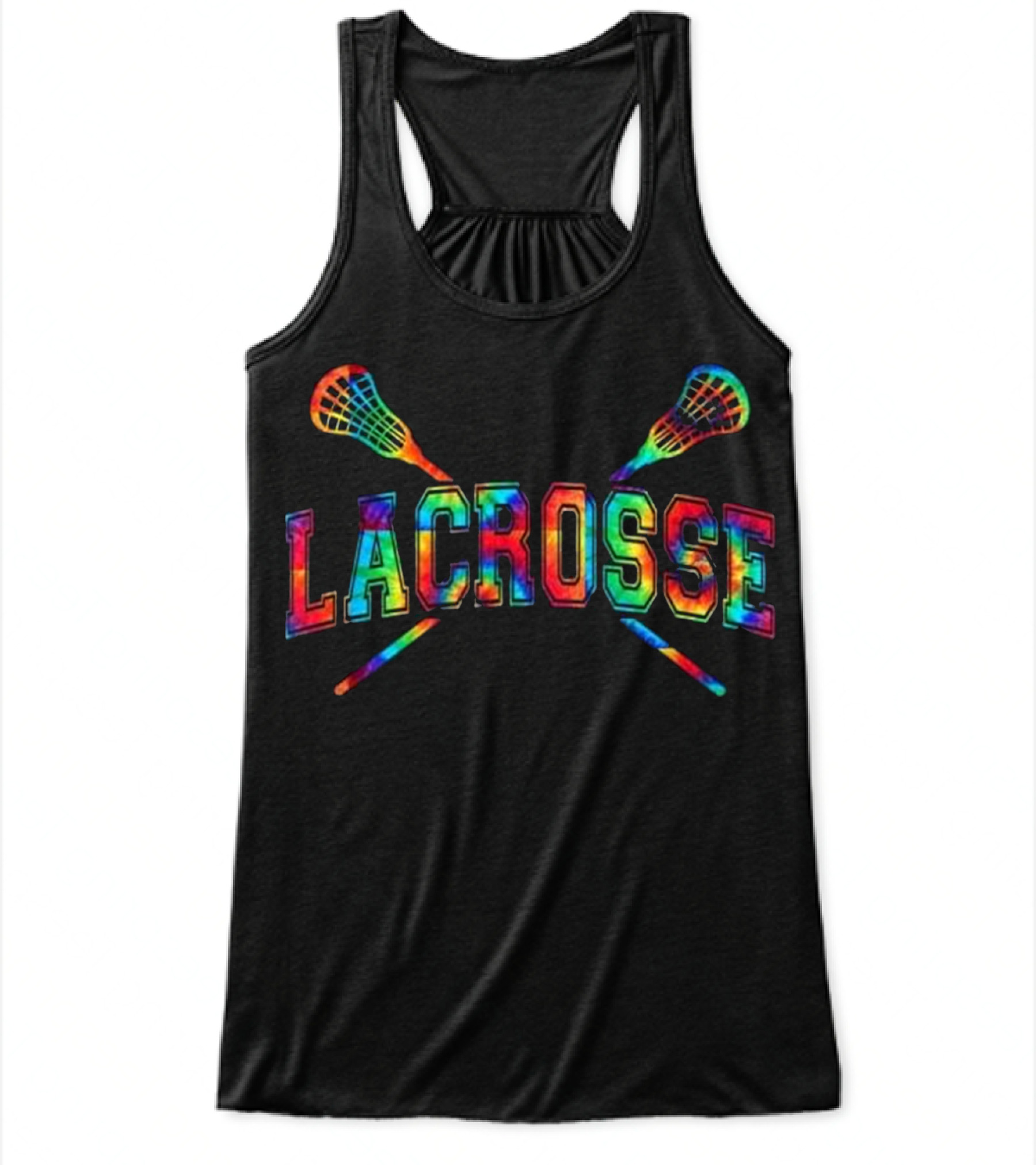Lacrosse Tie-dye Crossed Sticks Flowy Tank Top