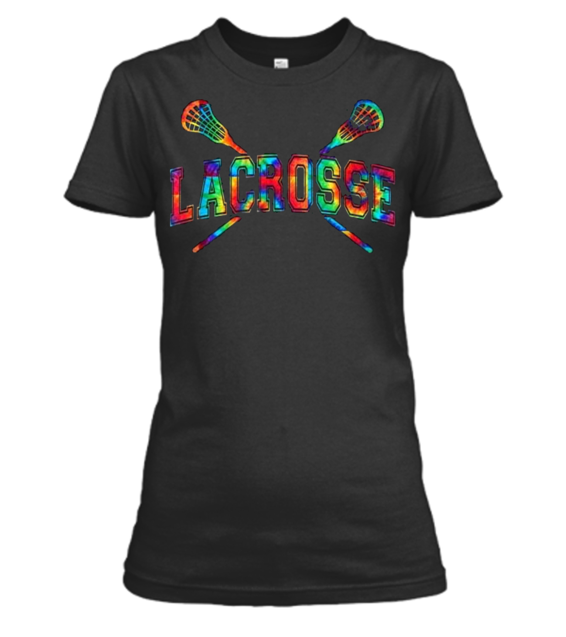 Lacrosse Tie-dye Crossed Sticks Womens T-Shirt