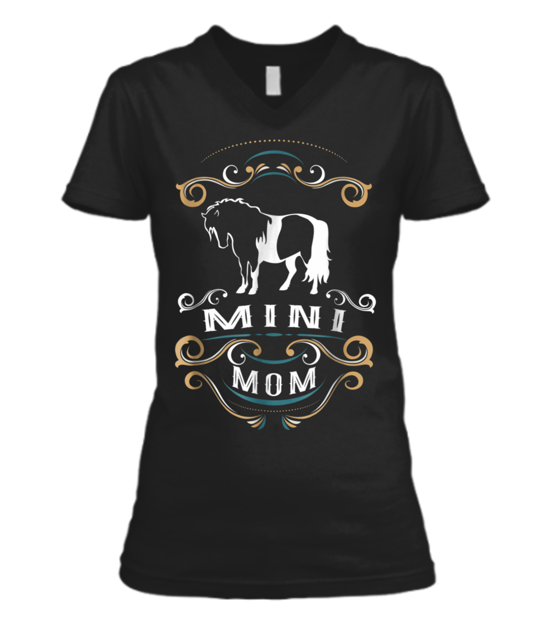 Mini Mom Miniature Horse NickerS V-Neck Womens T-Shirt