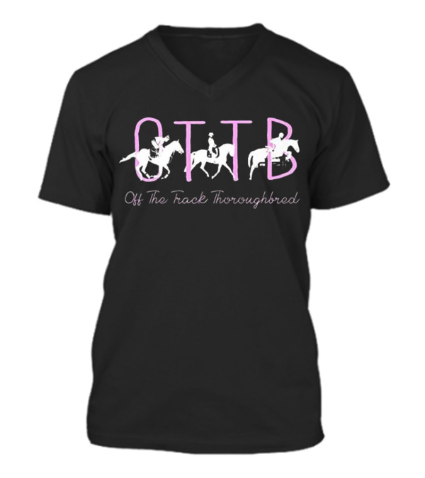 OTTB Off Track Thoroughbr...V-Neck Unisex T-Shirt OTTB Off Track Thoroughbr...V-Neck Unisex T-Shirt