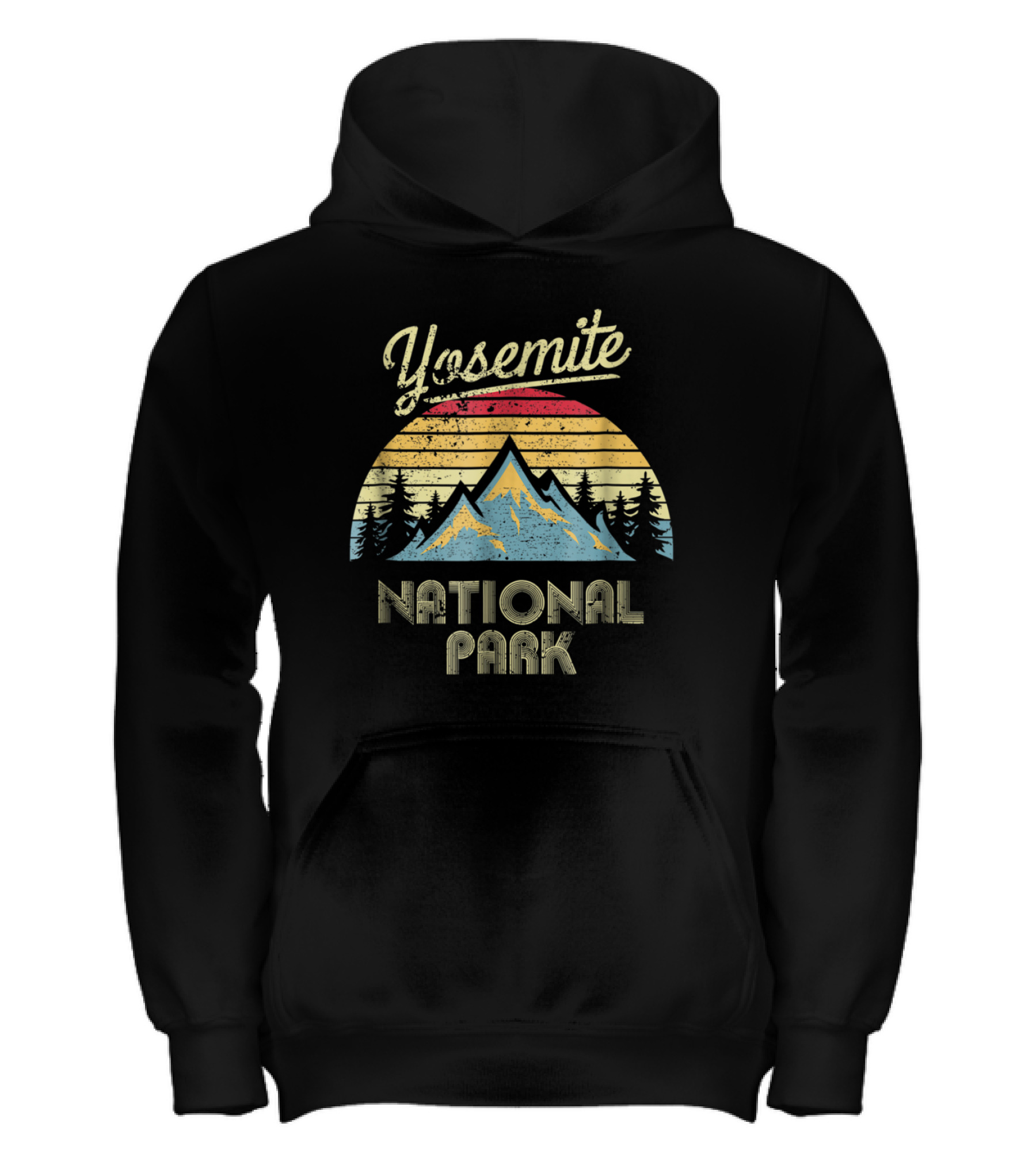 Vintage Retro Yosemite National Park M Kids Hoodie